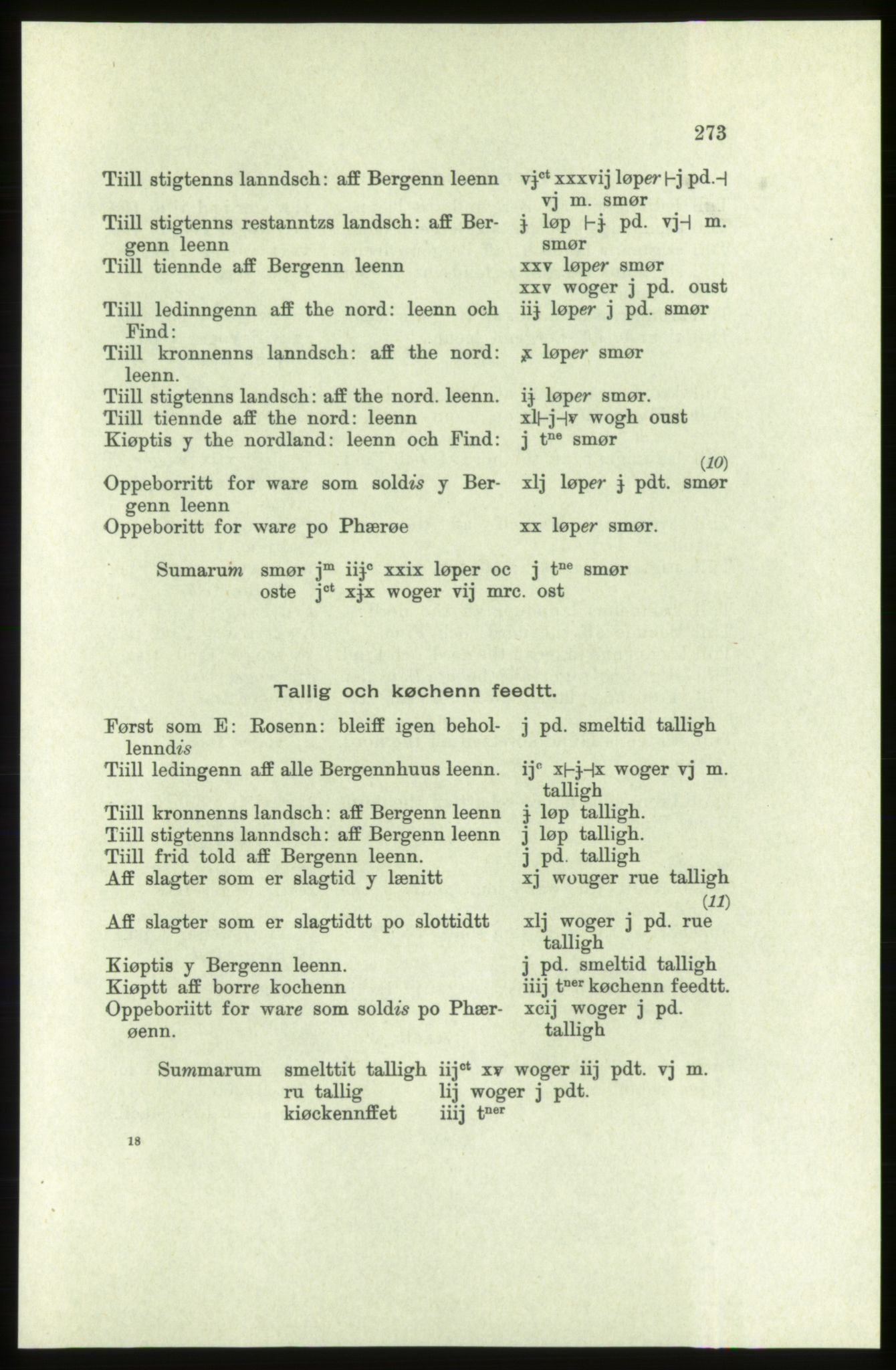 Publikasjoner utgitt av Arkivverket, PUBL/PUBL-001/C/0005: Bind 5: Rekneskap for Bergenhus len 1566-1567: B. Utgift C. Dei nordlandske lena og Finnmark D. Ekstrakt, 1566-1567, p. 273