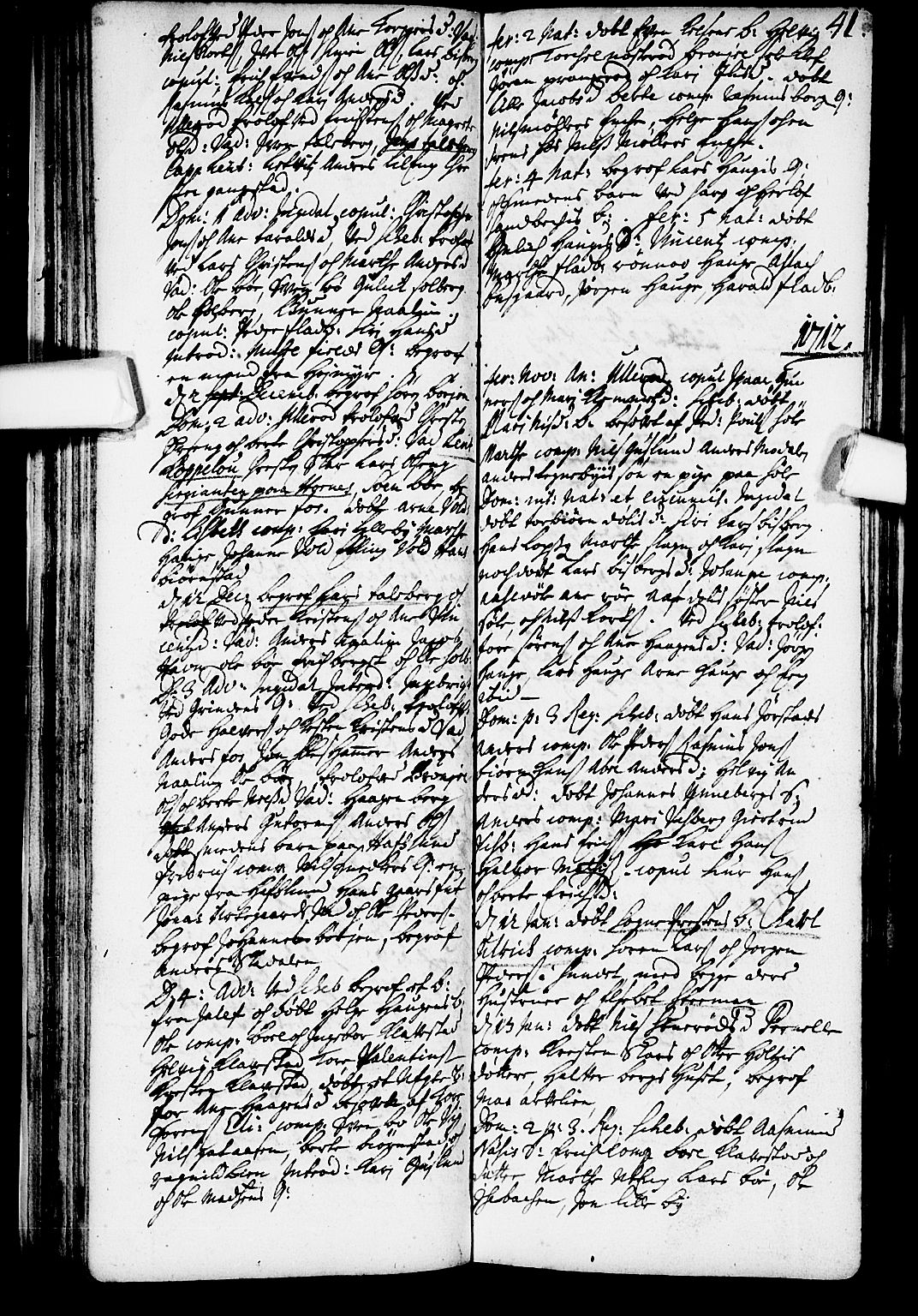 Skjeberg prestekontor Kirkebøker, AV/SAO-A-10923/F/Fa/L0001: Parish register (official) no. I 1, 1702-1725, p. 41