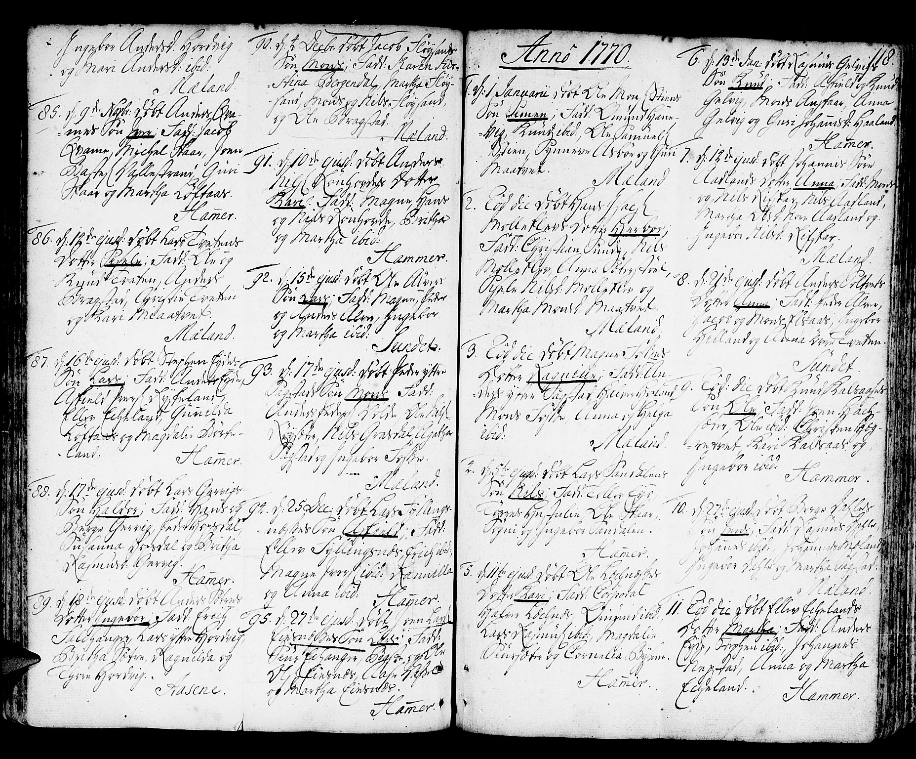 Hamre sokneprestembete, AV/SAB-A-75501/H/Ha/Haa/Haaa/L0007: Parish register (official) no. A 7, 1762-1777, p. 118