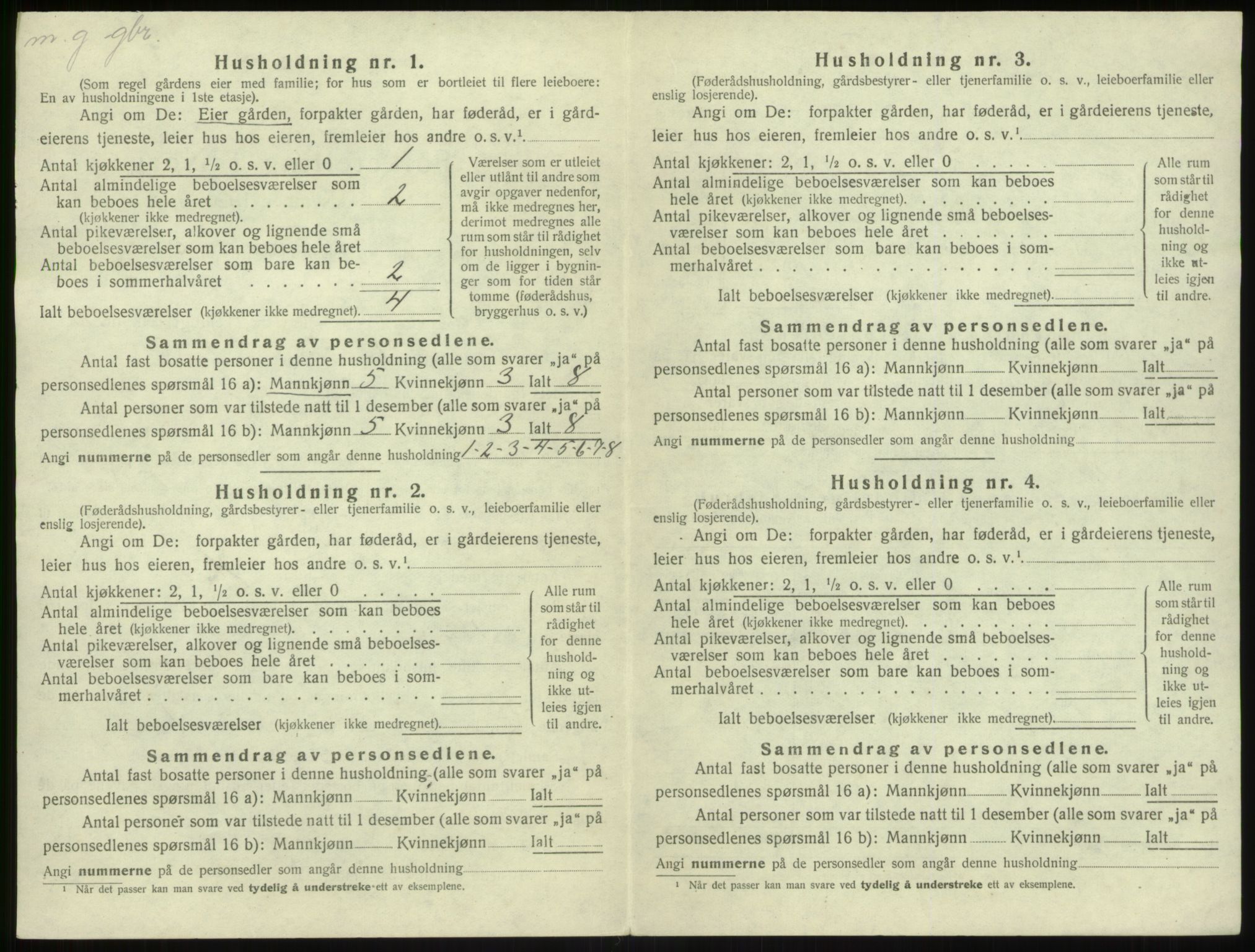 SAB, 1920 census for Solund, 1920, p. 121