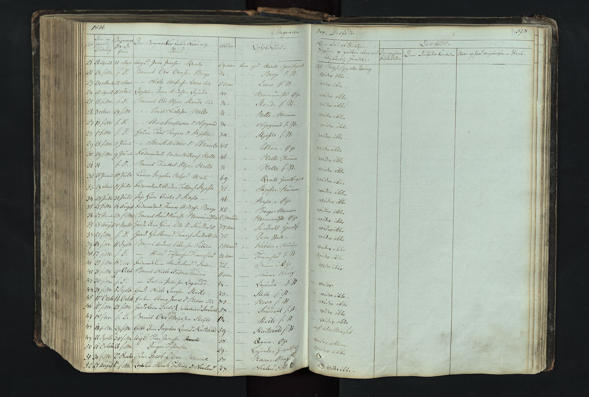 Vang prestekontor, Valdres, SAH/PREST-140/H/Hb/L0004: Parish register (copy) no. 4, 1835-1892, p. 378