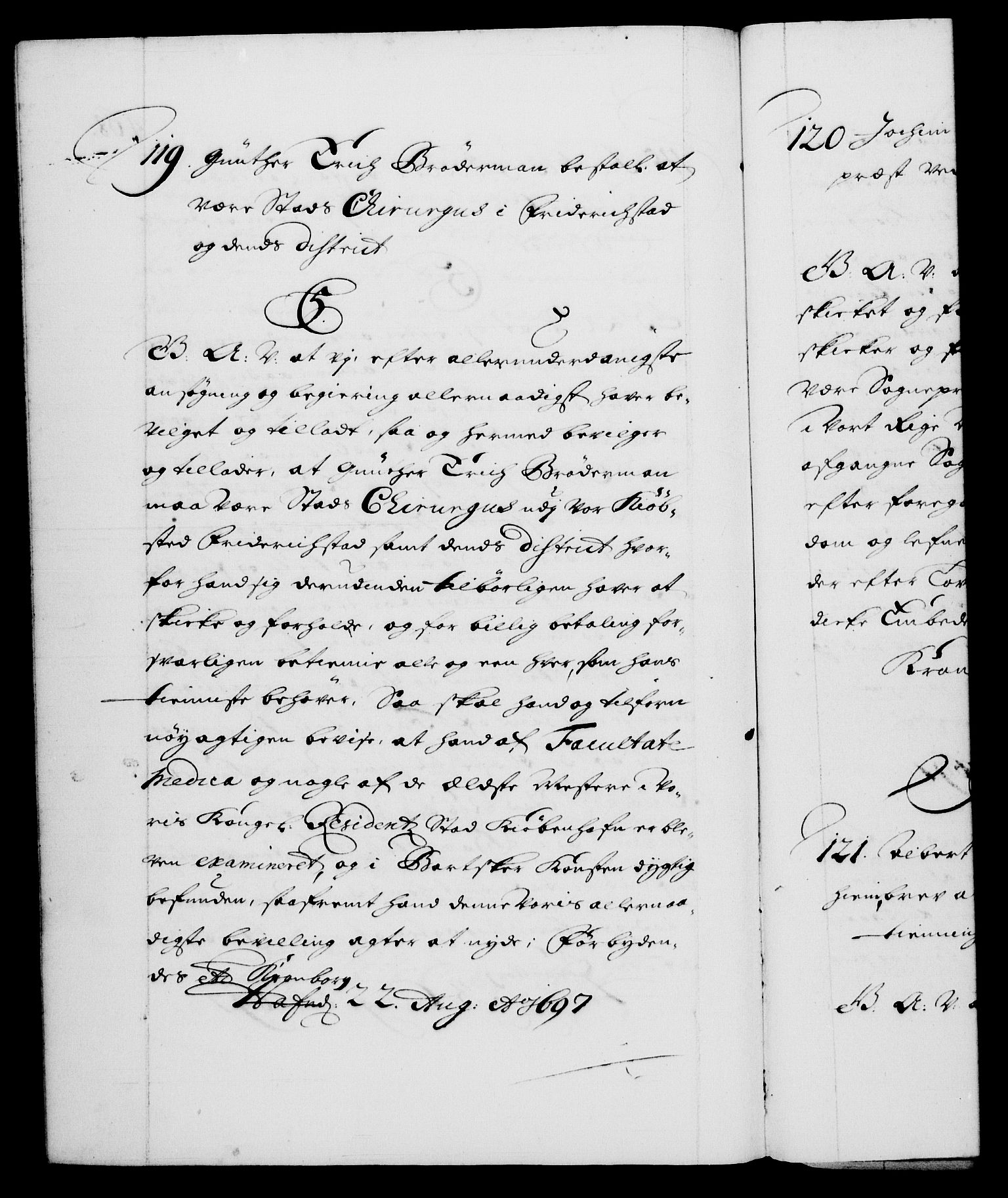 Danske Kanselli 1572-1799, AV/RA-EA-3023/F/Fc/Fca/Fcaa/L0016: Norske registre (mikrofilm), 1692-1697, p. 468b