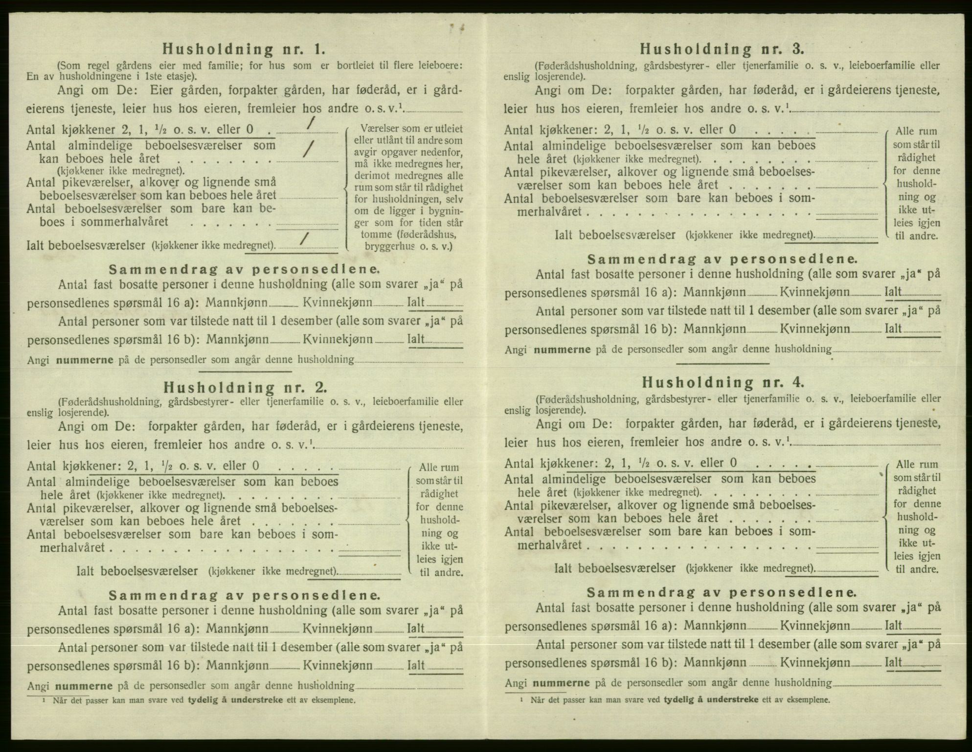 SAB, 1920 census for Voss, 1920, p. 2684