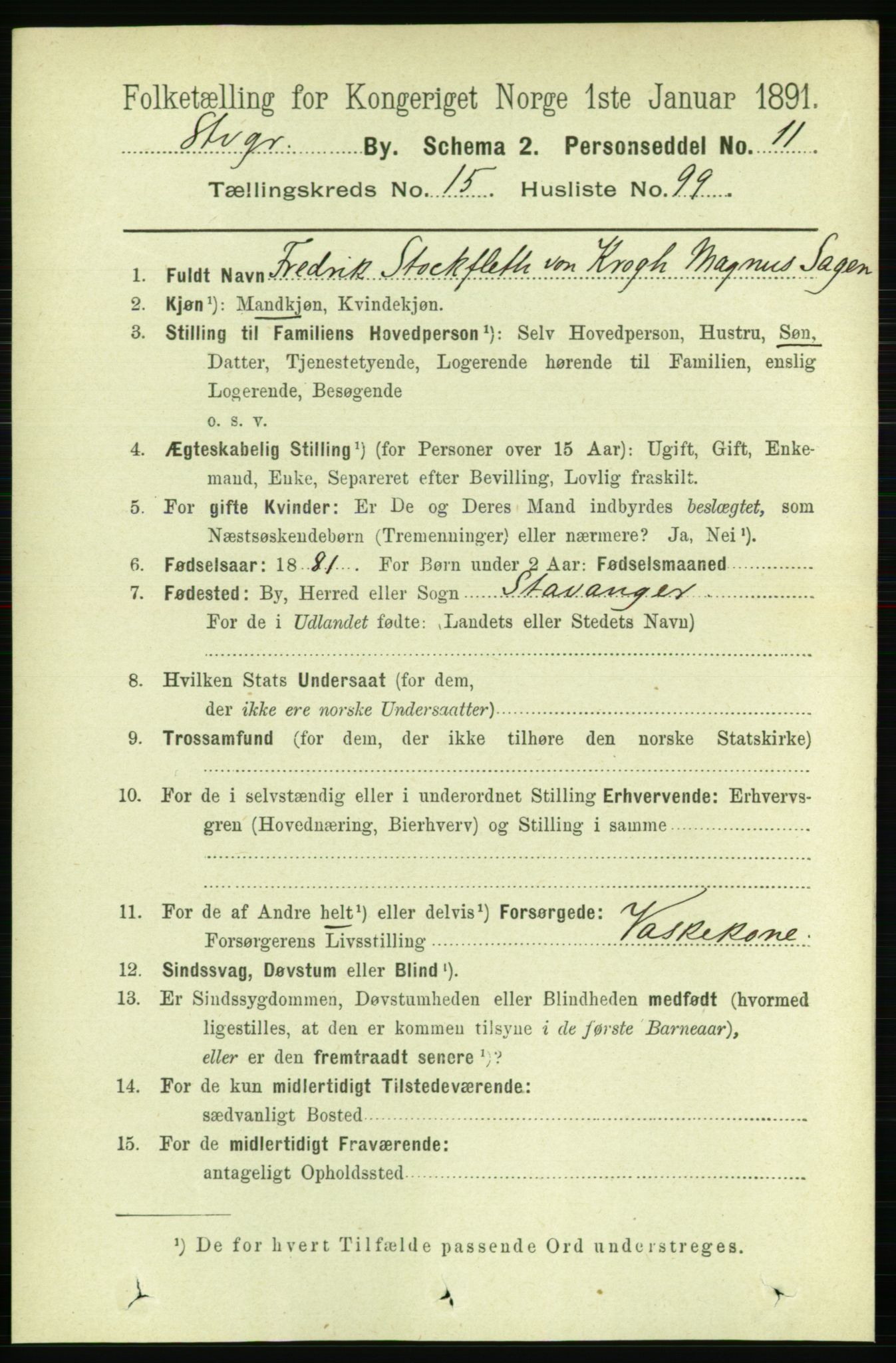 RA, 1891 census for 1103 Stavanger, 1891, p. 18830