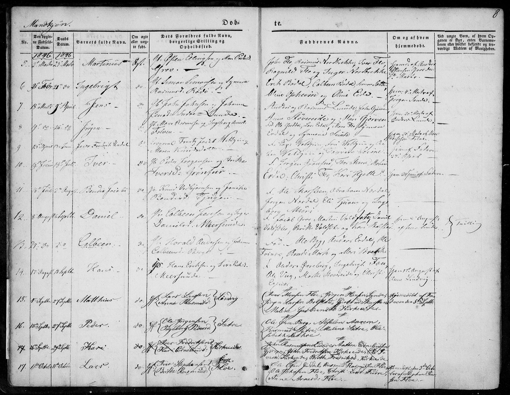 Stryn Sokneprestembete, AV/SAB-A-82501: Parish register (official) no. A 2, 1844-1861, p. 8