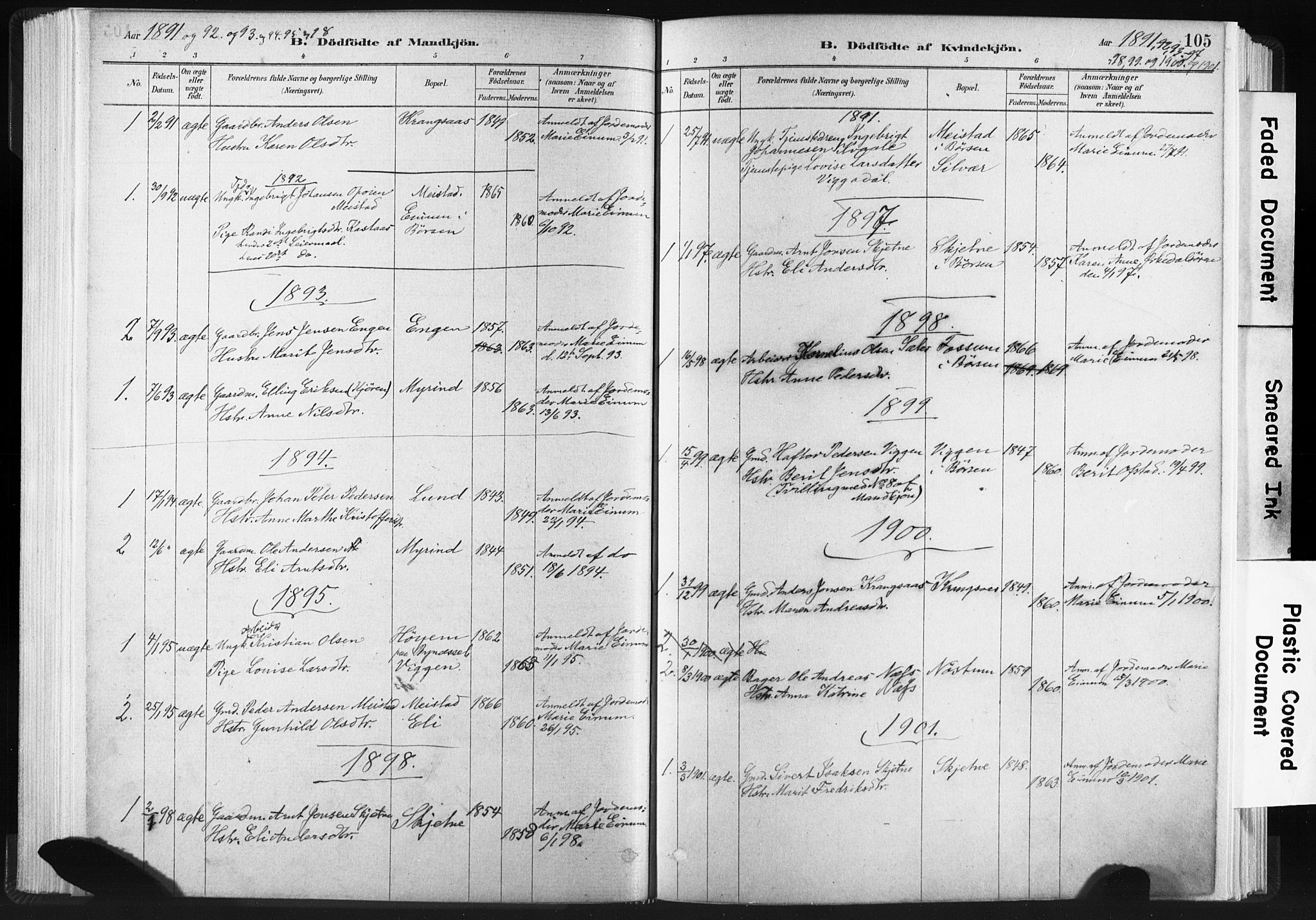 Ministerialprotokoller, klokkerbøker og fødselsregistre - Sør-Trøndelag, AV/SAT-A-1456/665/L0773: Parish register (official) no. 665A08, 1879-1905, p. 105