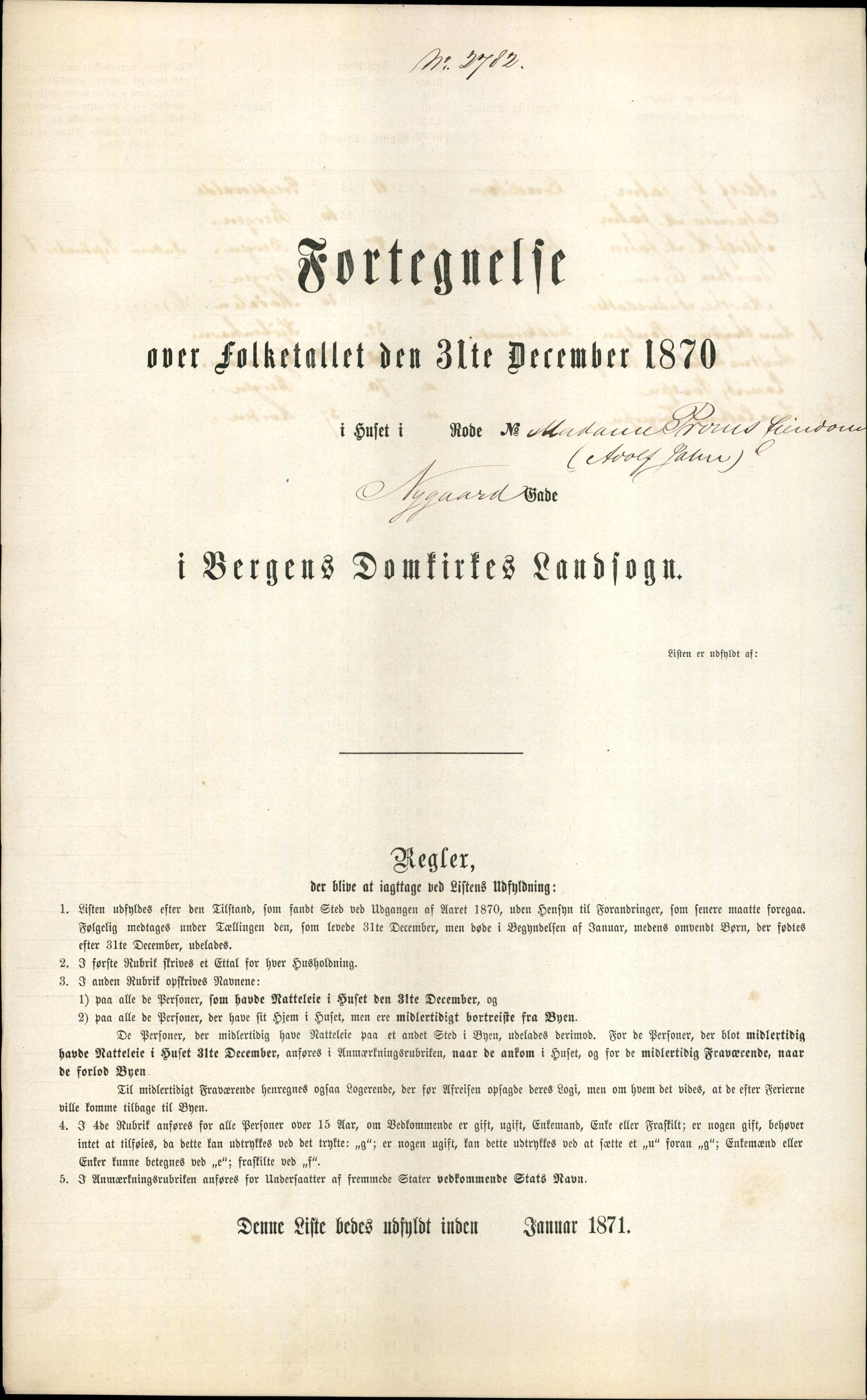 RA, 1870 census for 1301 Bergen, 1870