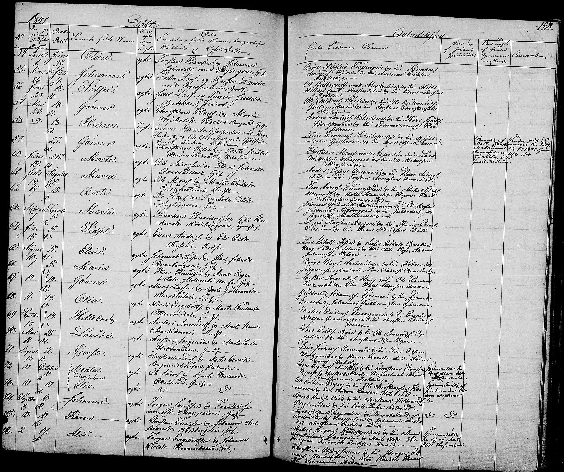 Ringsaker prestekontor, AV/SAH-PREST-014/L/La/L0005: Parish register (copy) no. 5, 1839-1850, p. 128