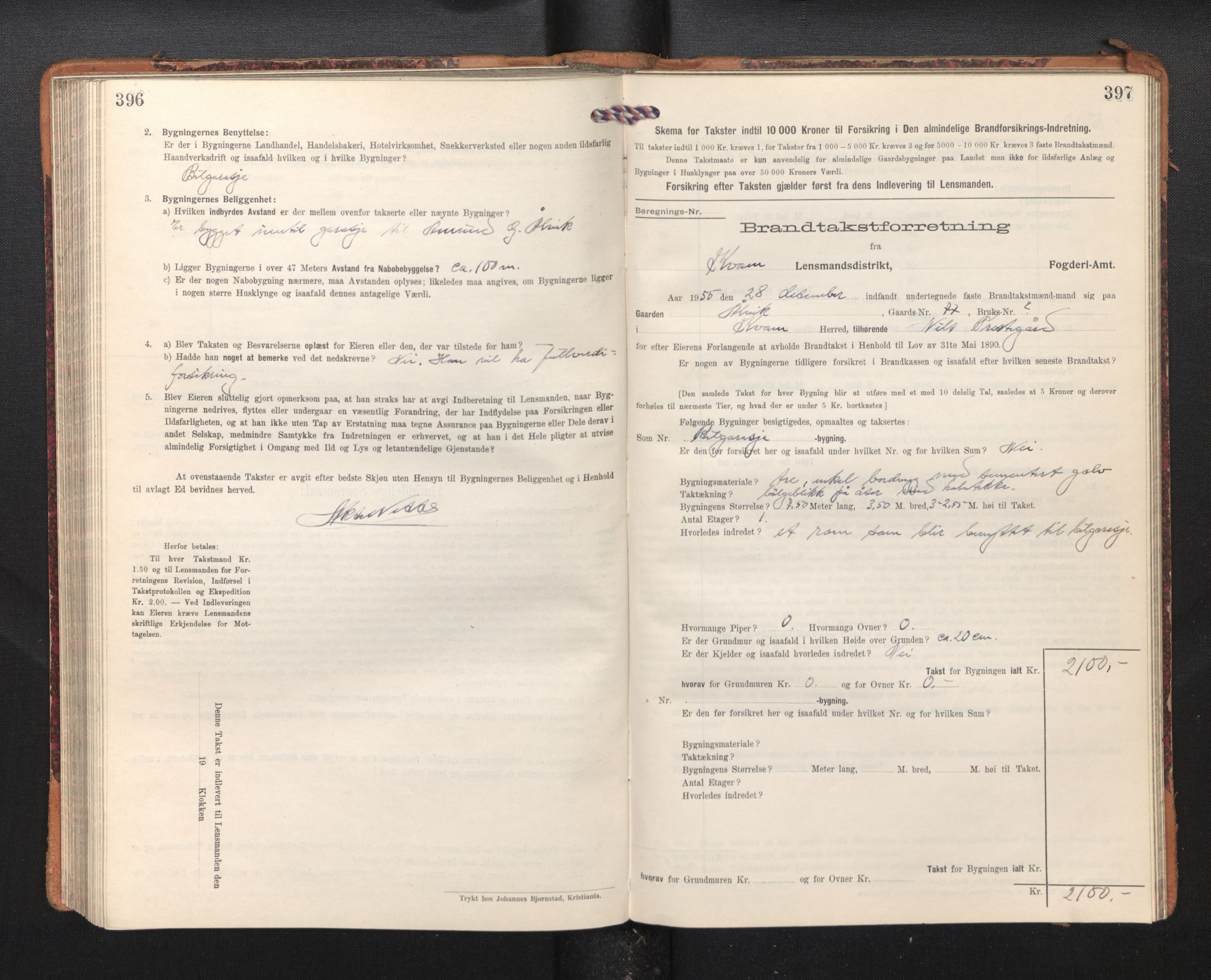 Lensmannen i Kvam, AV/SAB-A-33201/0012/L0006: Branntakstprotokoll, skjematakst, 1913-1955, p. 396-397