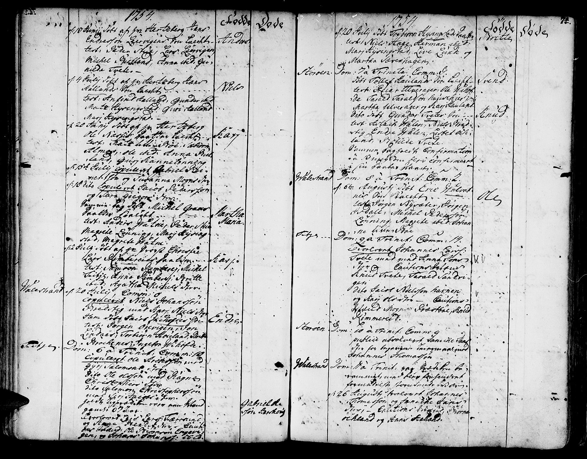 Stord sokneprestembete, SAB/A-78201/H/Haa: Parish register (official) no. A 2, 1744-1777, p. 74