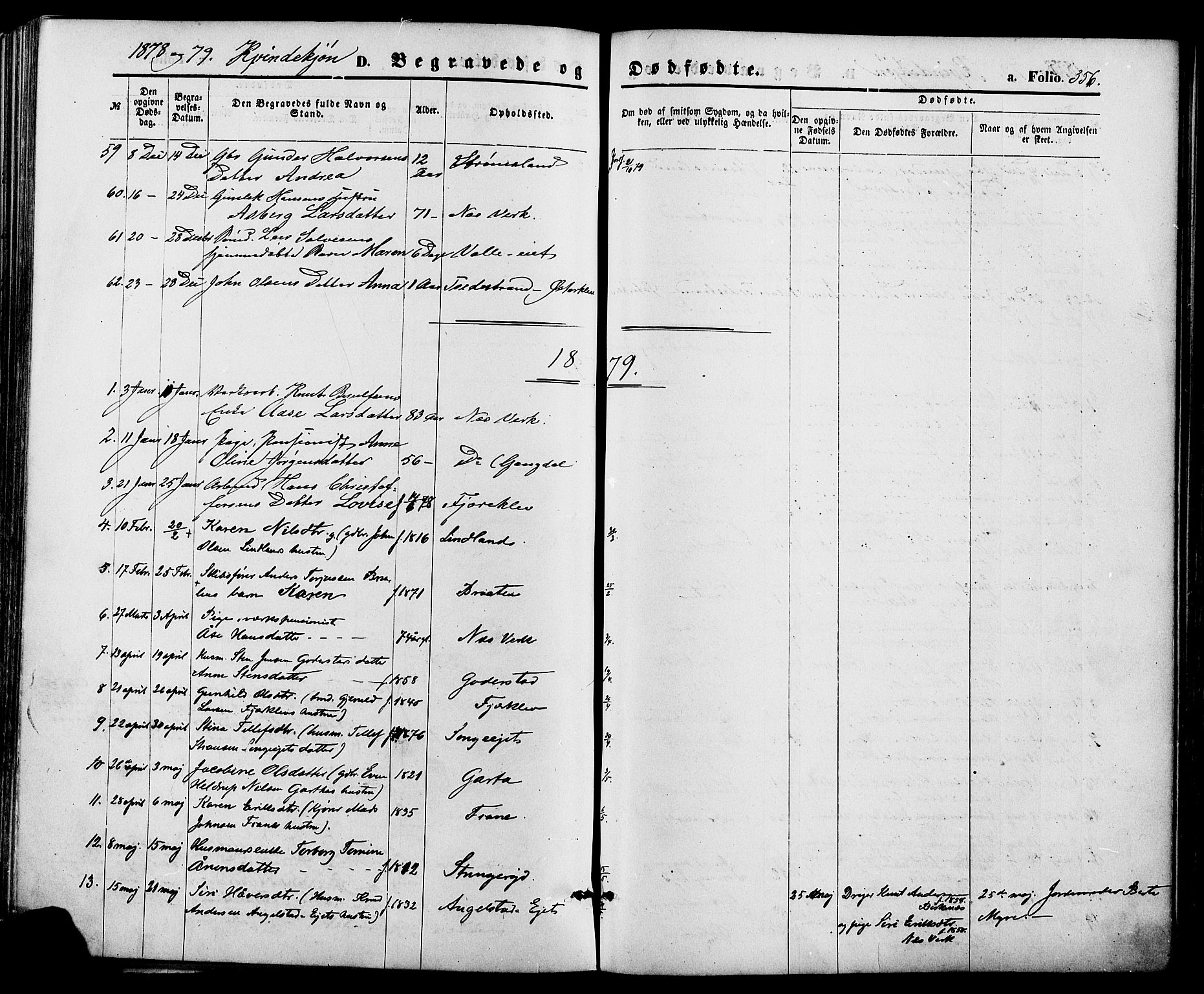 Holt sokneprestkontor, AV/SAK-1111-0021/F/Fa/L0010: Parish register (official) no. A 10, 1872-1885, p. 356