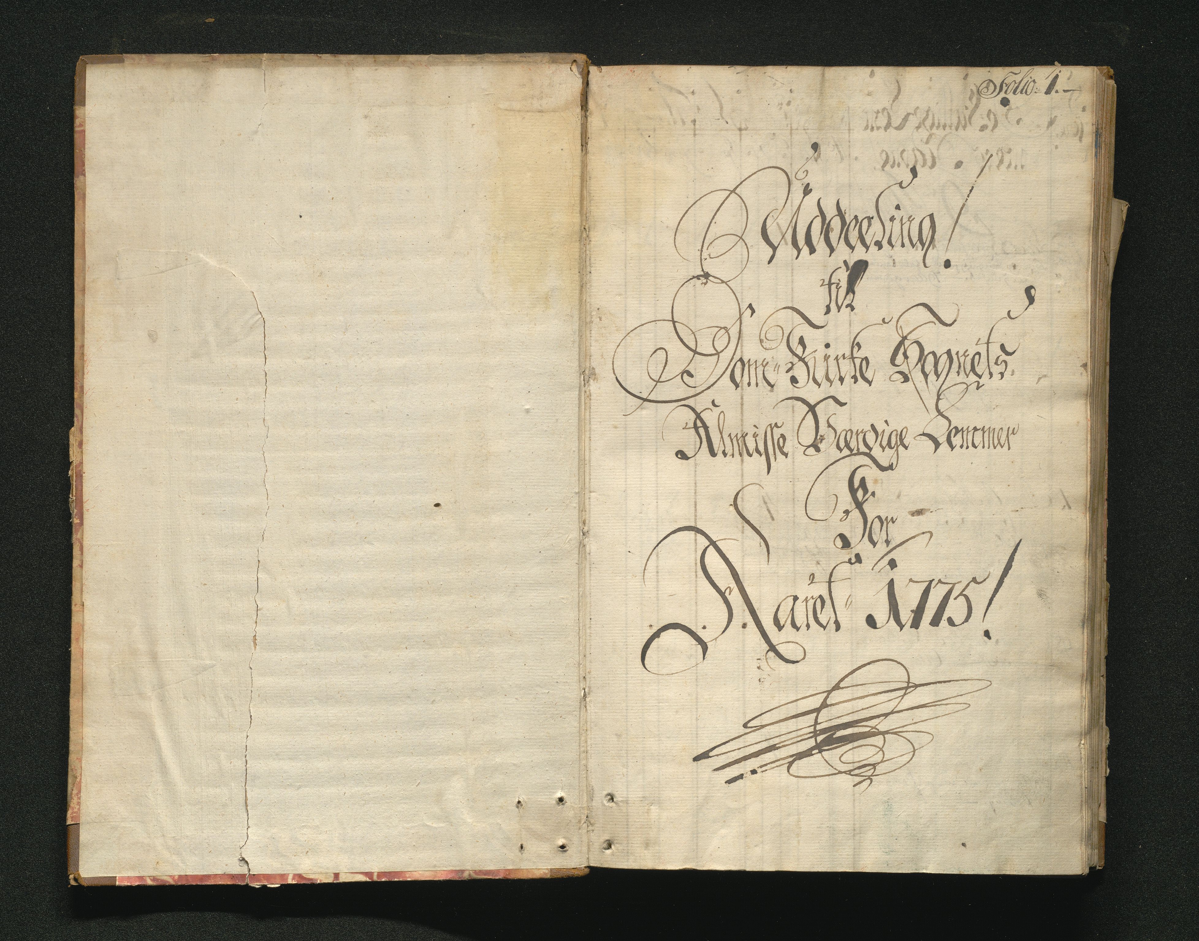 Overfattigkommisjonen i Bergen, AV/SAB-A-89001/F/L0001: Utdelingsbok for fattige i Domkirkesoknet, 1775-1780, p. 1a