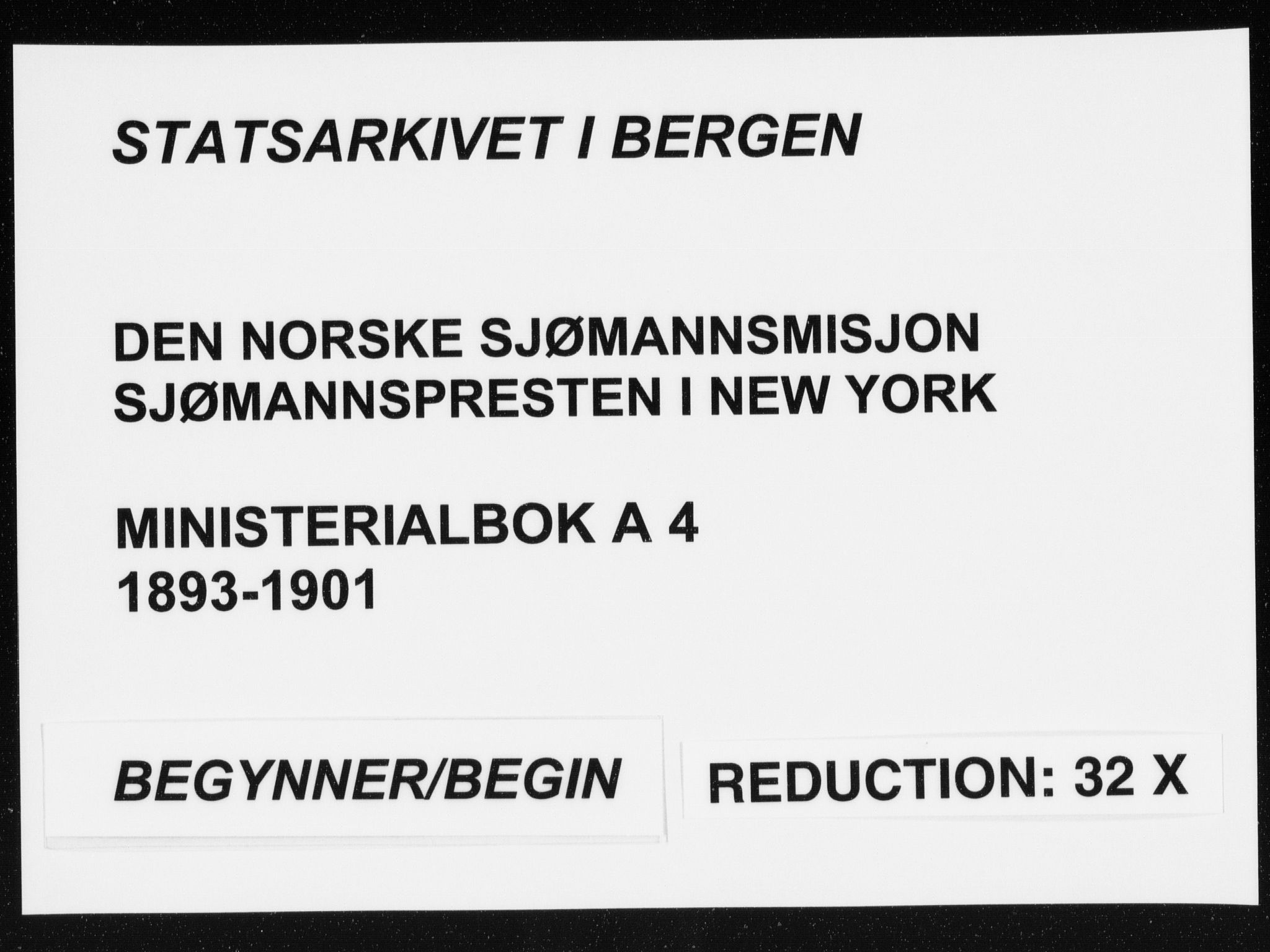 Den norske sjømannsmisjon i utlandet/New York, SAB/SAB/PA-0110/H/Ha/L0004: Parish register (official) no. A 4, 1893-1901