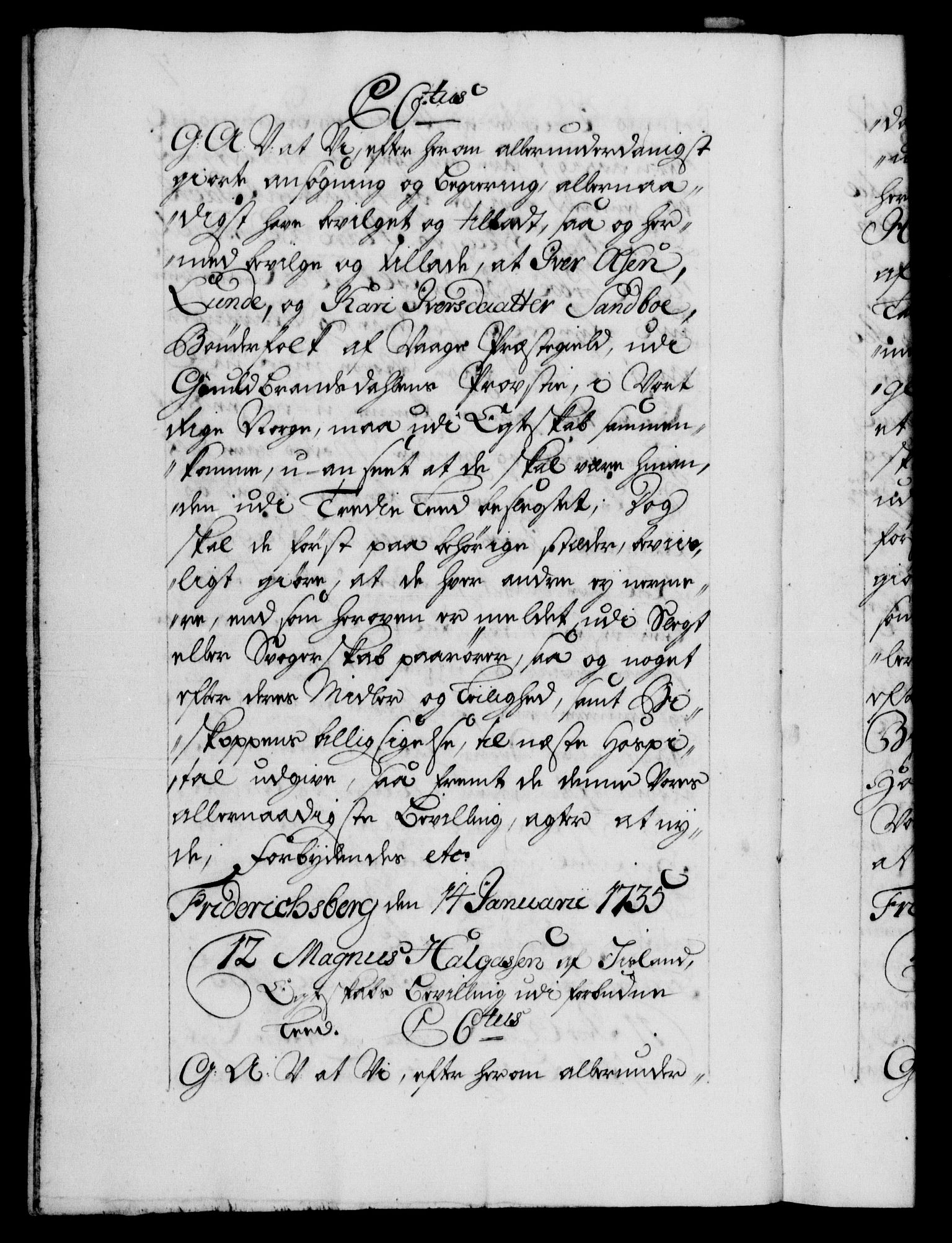 Danske Kanselli 1572-1799, AV/RA-EA-3023/F/Fc/Fca/Fcaa/L0029: Norske registre, 1735-1736, p. 7b
