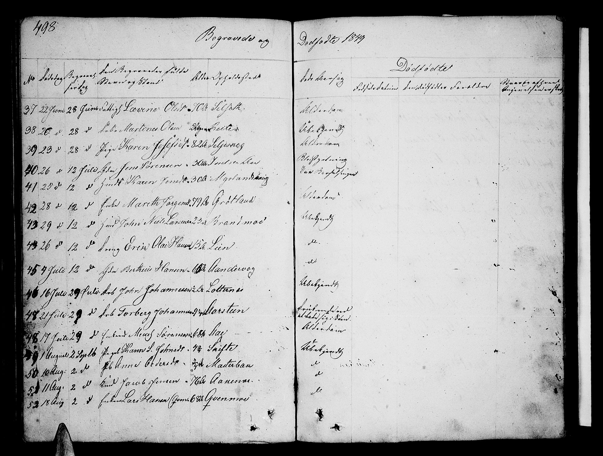 Ibestad sokneprestembete, AV/SATØ-S-0077/H/Ha/Hab/L0003klokker: Parish register (copy) no. 3, 1833-1852, p. 498