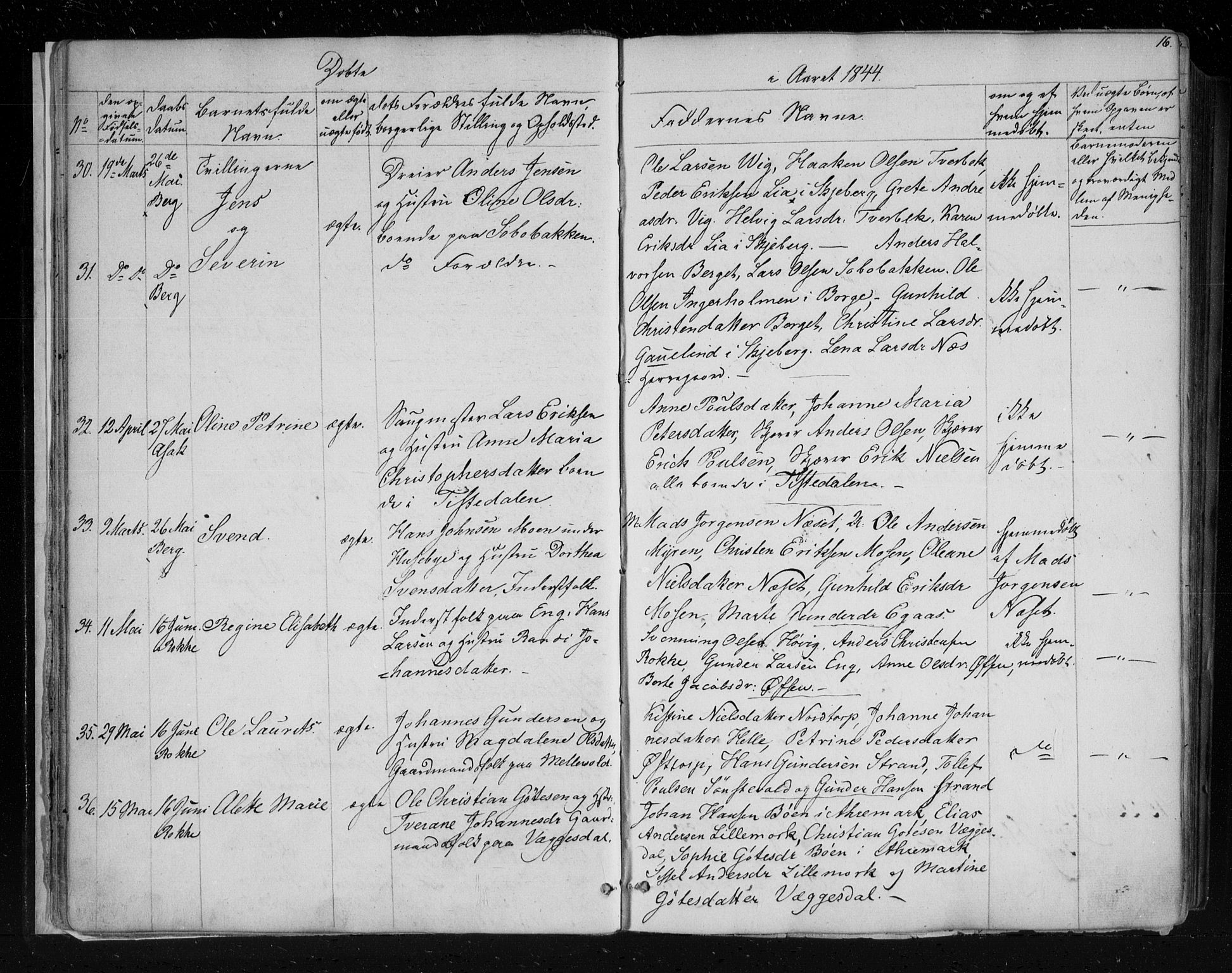 Berg prestekontor Kirkebøker, AV/SAO-A-10902/F/Fa/L0004: Parish register (official) no. I 4, 1843-1860, p. 16