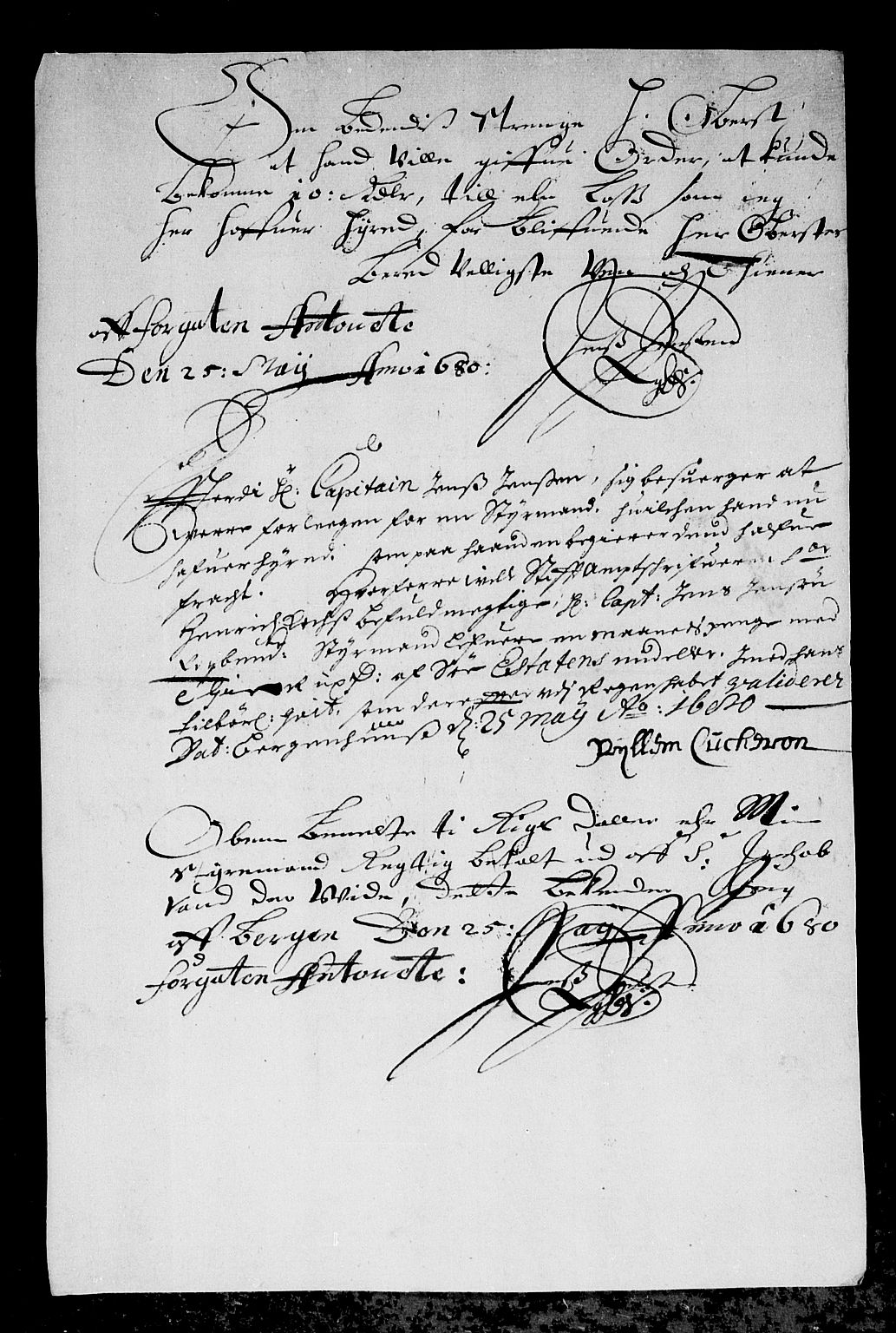 Rentekammeret inntil 1814, Reviderte regnskaper, Stiftamtstueregnskaper, Bergen stiftamt, AV/RA-EA-6043/R/Rc/L0057: Bergen stiftamt, 1675-1680