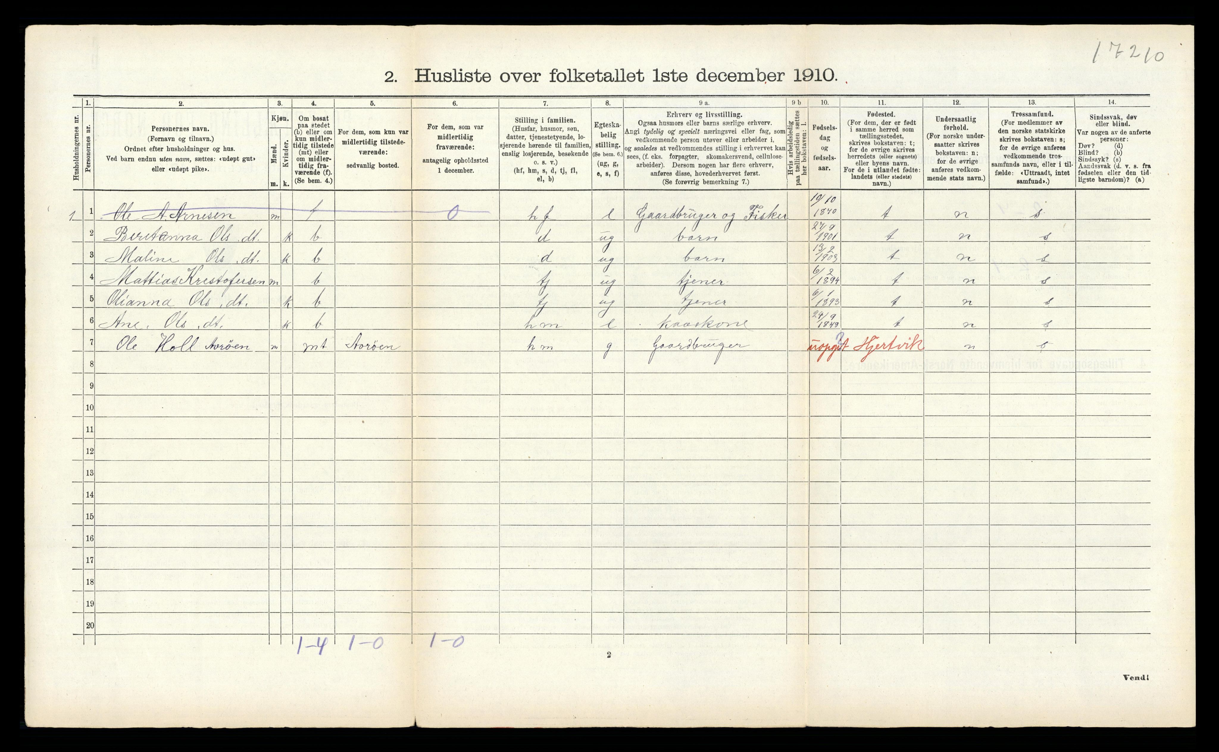 RA, 1910 census for Aukra, 1910, p. 113