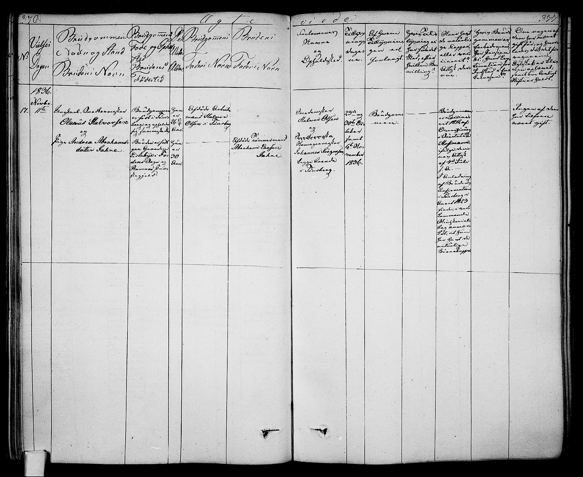 Tønsberg kirkebøker, SAKO/A-330/F/Fa/L0005: Parish register (official) no. I 5, 1827-1836, p. 376-377