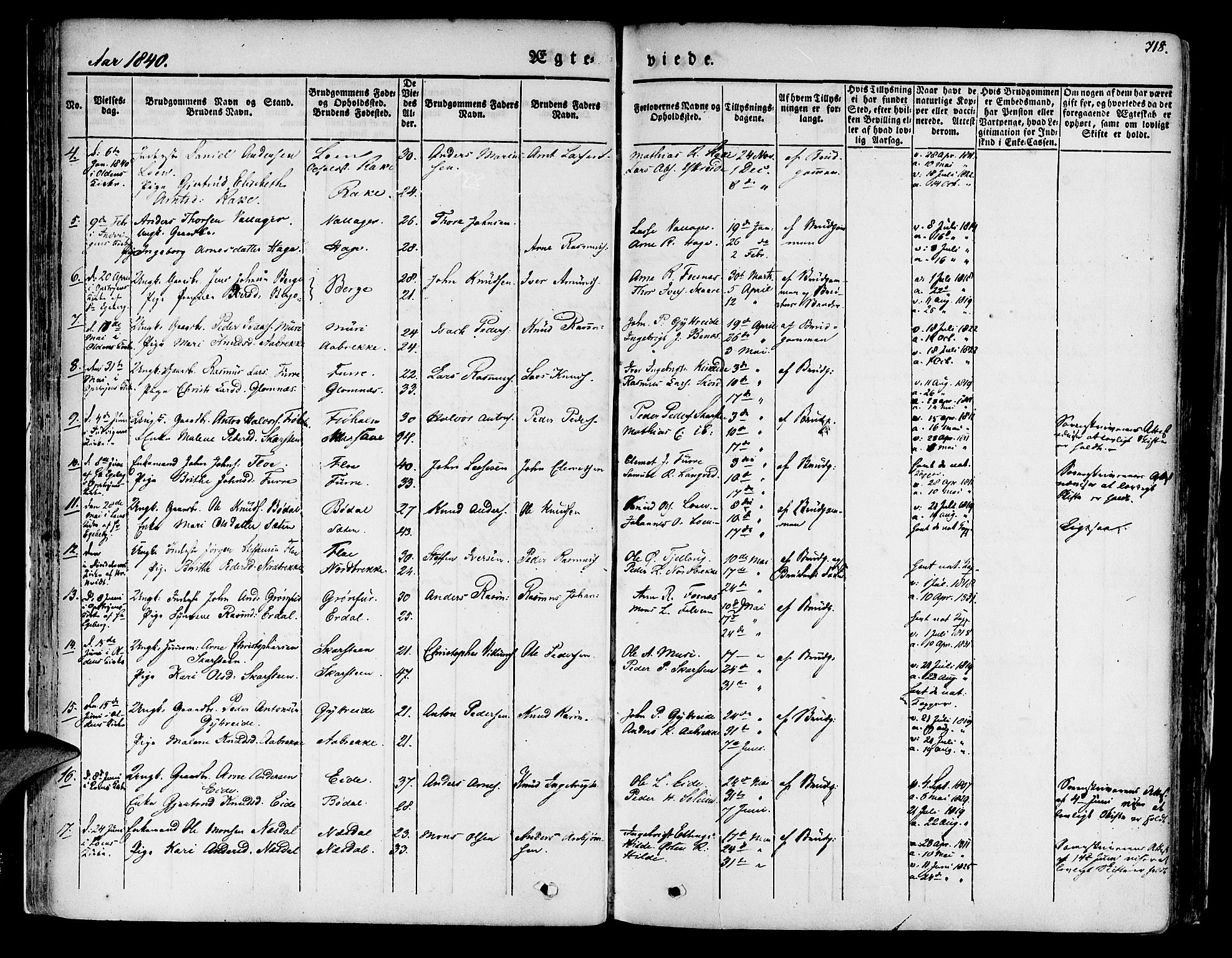 Innvik sokneprestembete, AV/SAB-A-80501: Parish register (official) no. A 4II, 1832-1846, p. 318