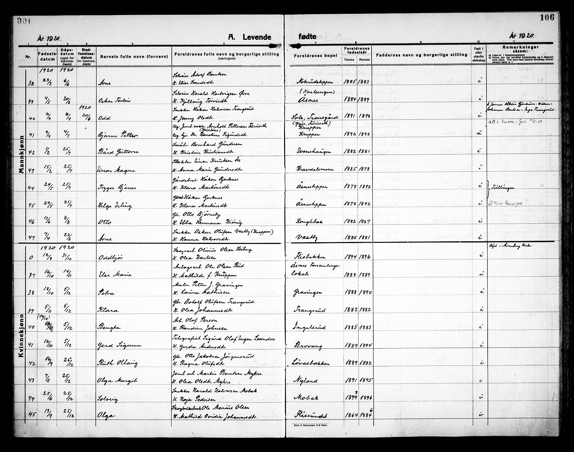 Åsnes prestekontor, AV/SAH-PREST-042/H/Ha/Haa/L0000C: Parish register (official) no. 0A, 1890-1929, p. 106