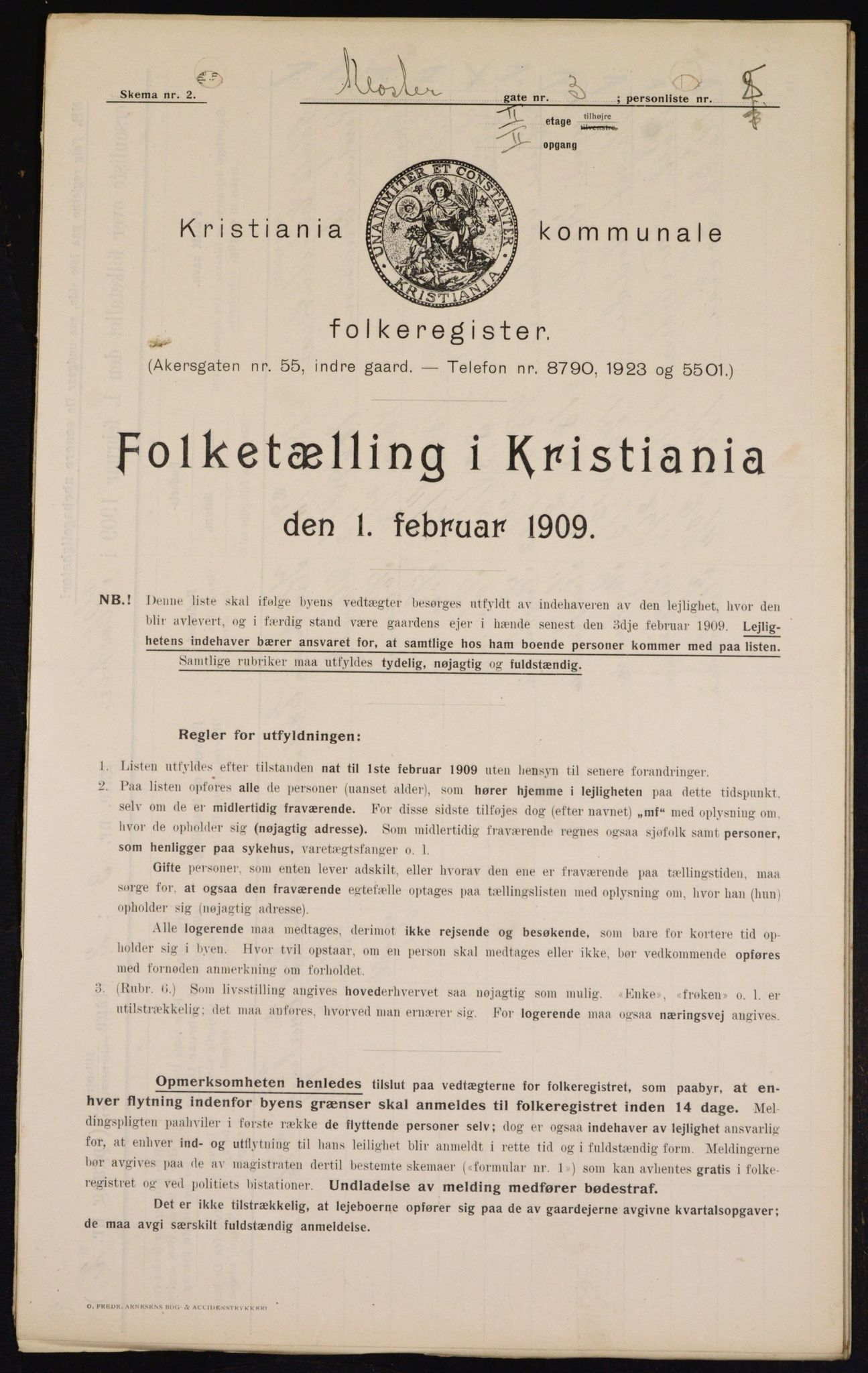 OBA, Municipal Census 1909 for Kristiania, 1909, p. 47782