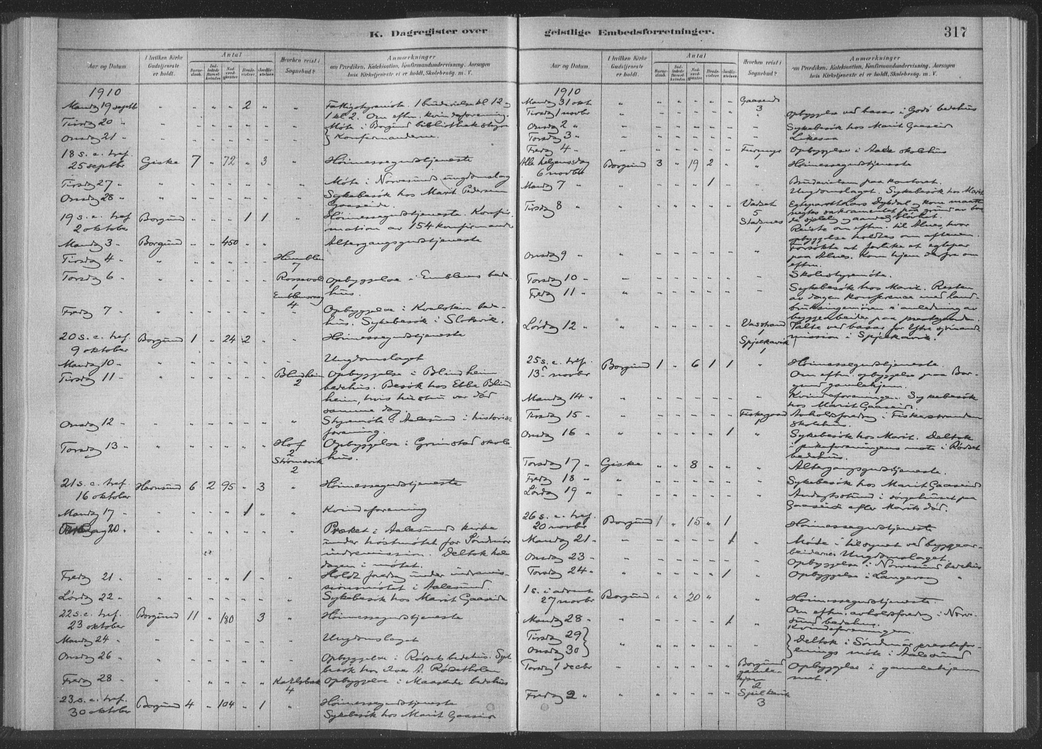 Ministerialprotokoller, klokkerbøker og fødselsregistre - Møre og Romsdal, AV/SAT-A-1454/528/L0404: Parish register (official) no. 528A13II, 1880-1922, p. 317