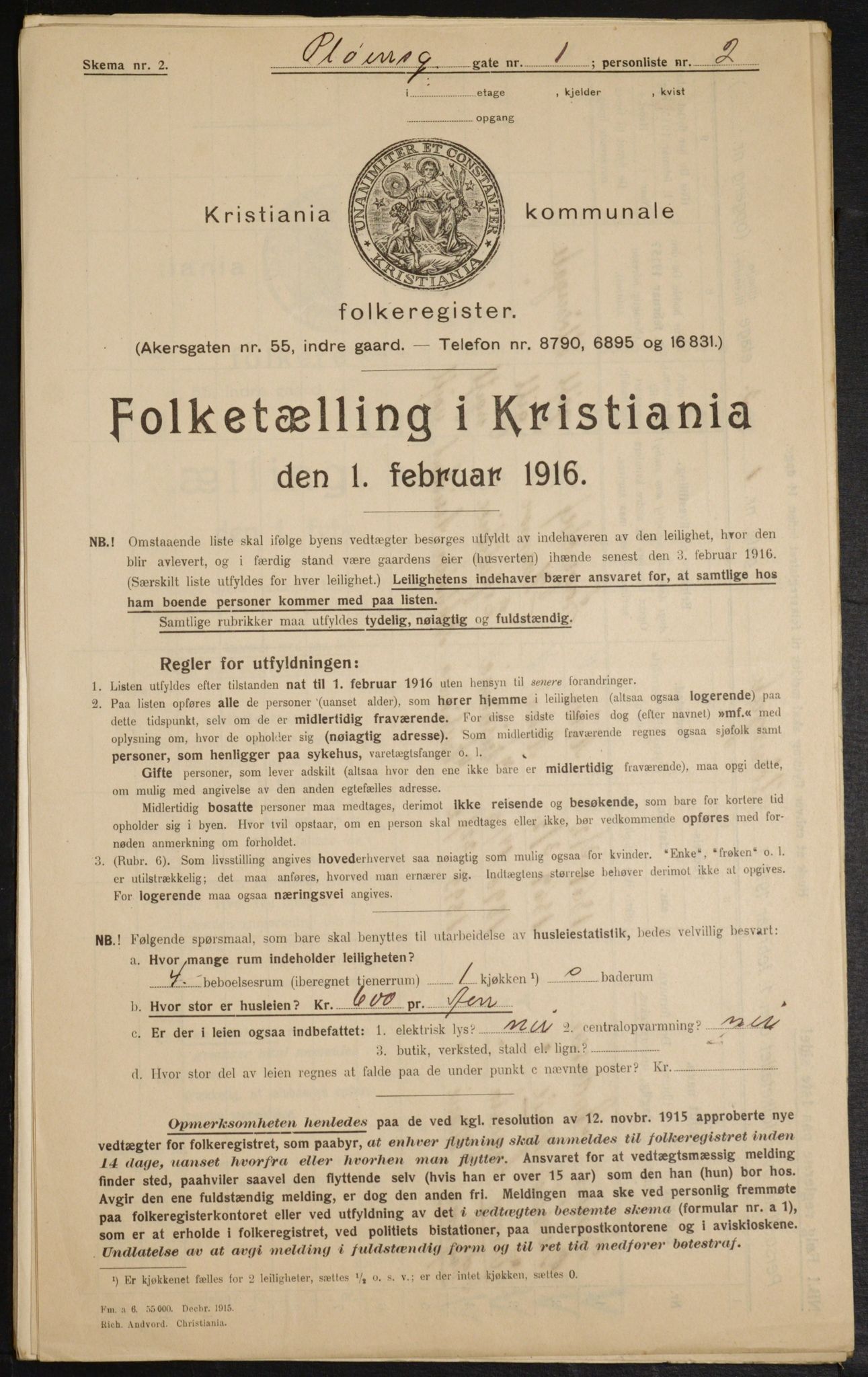 OBA, Municipal Census 1916 for Kristiania, 1916, p. 82817