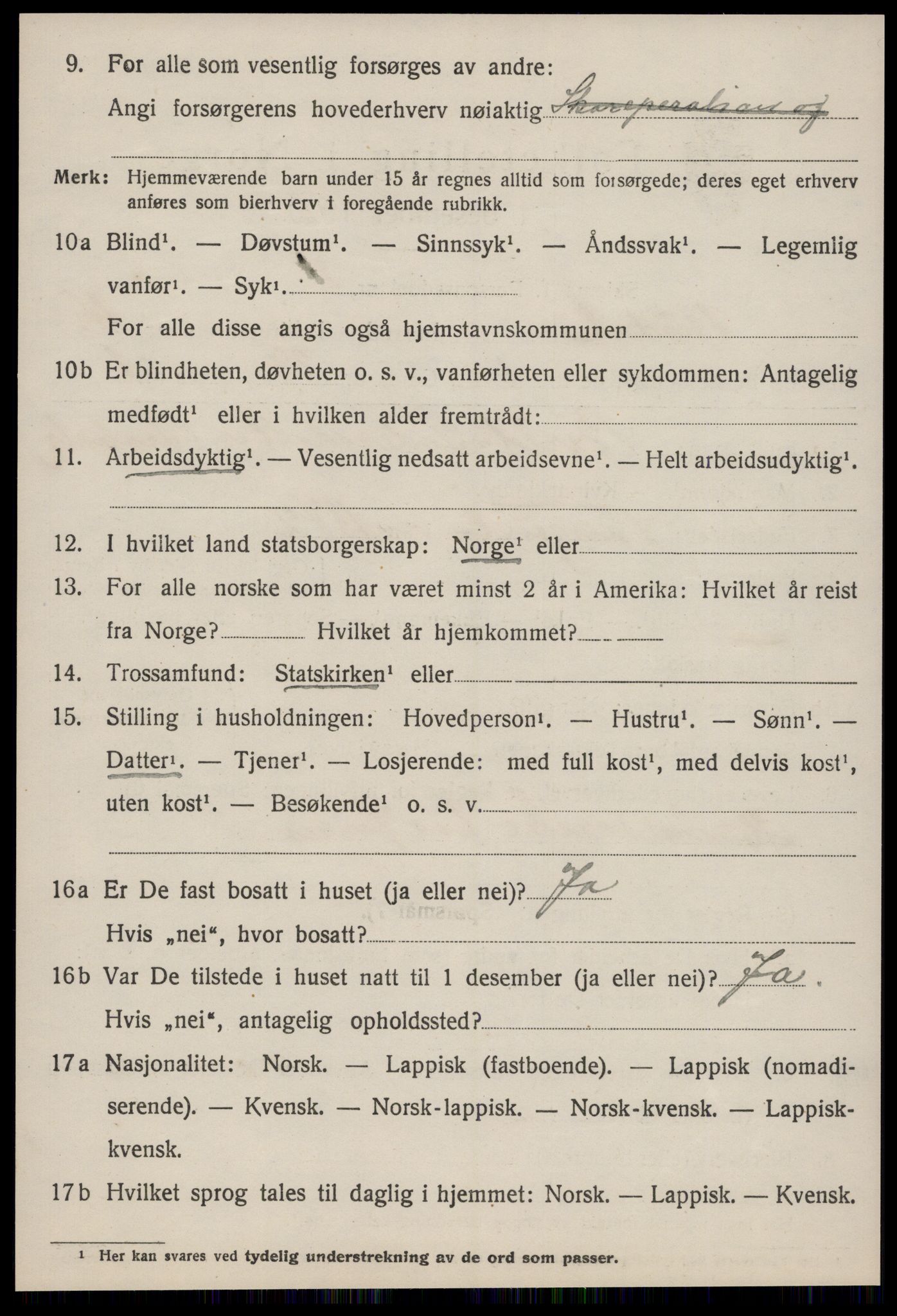 SAT, 1920 census for Budal, 1920, p. 1069