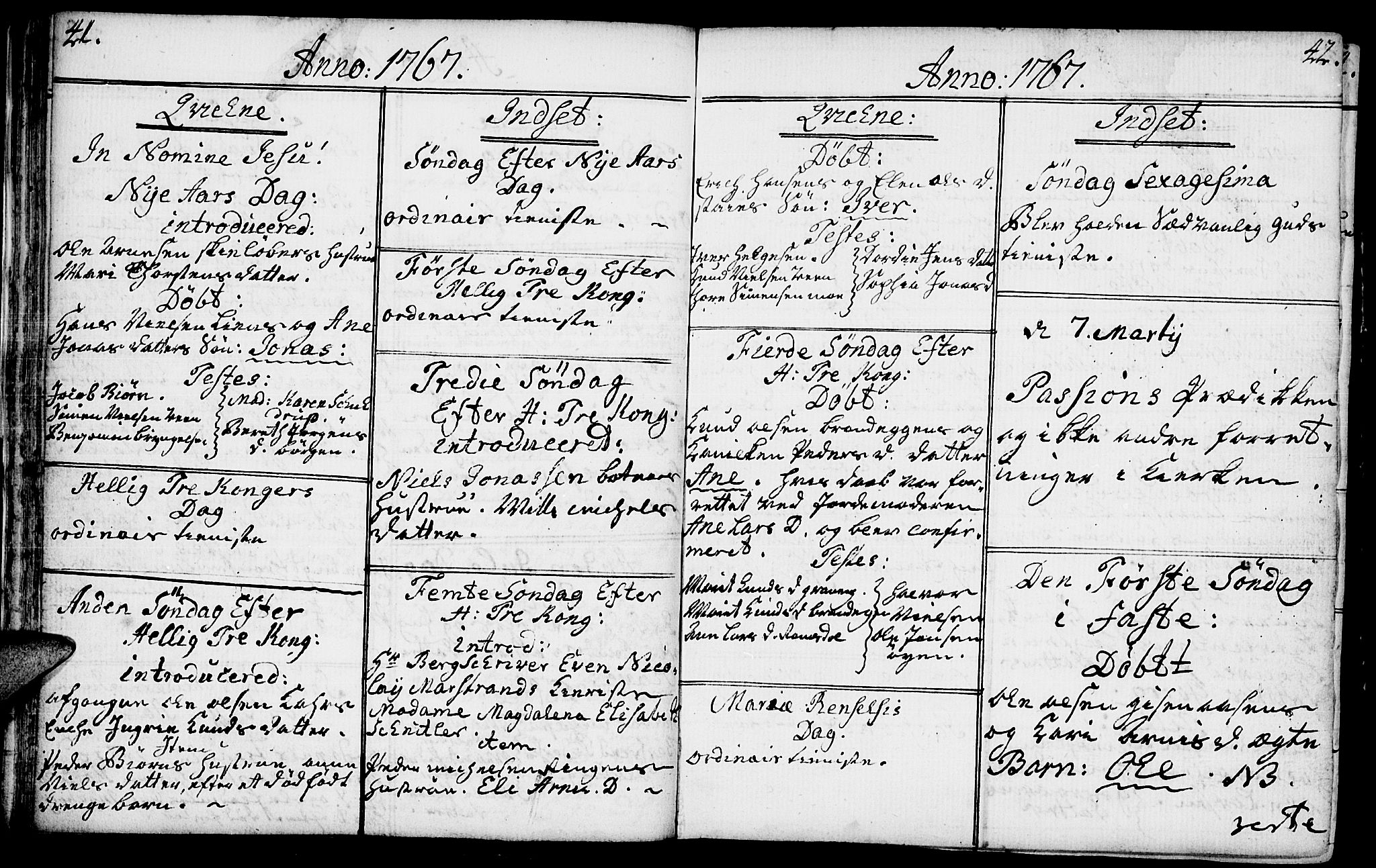 Kvikne prestekontor, SAH/PREST-064/H/Ha/Haa/L0002: Parish register (official) no. 2, 1764-1784, p. 41-42
