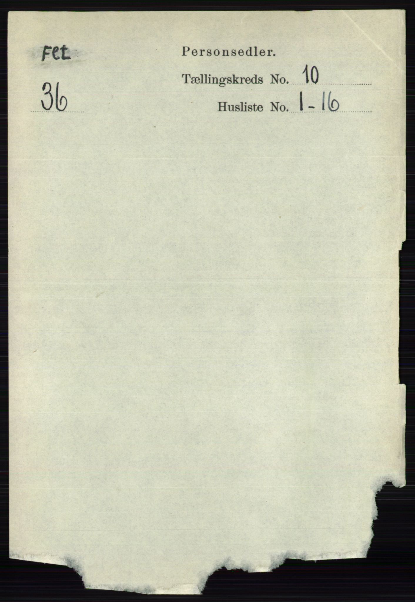 RA, 1891 census for 0227 Fet, 1891, p. 3986