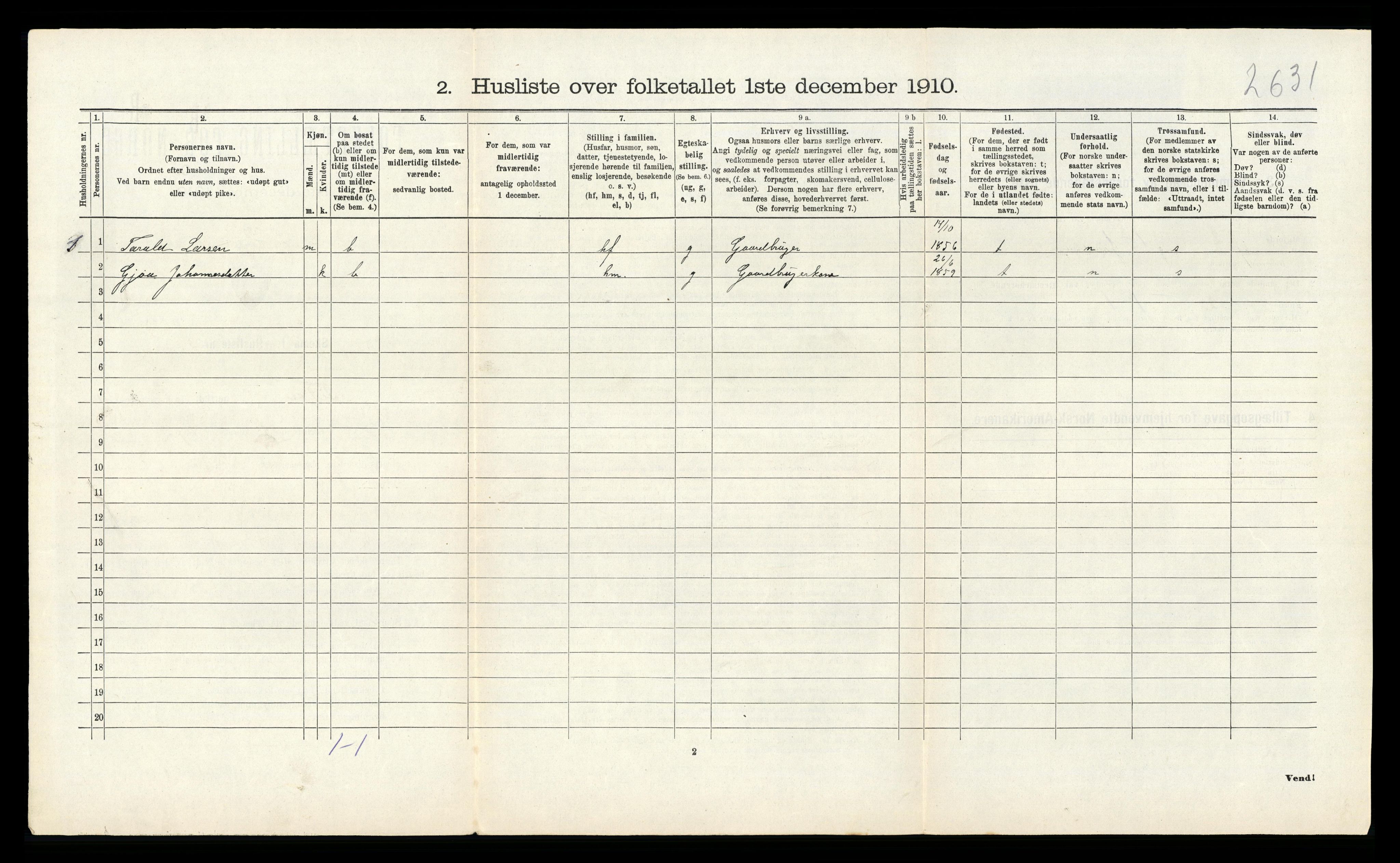 RA, 1910 census for Fitjar, 1910, p. 648