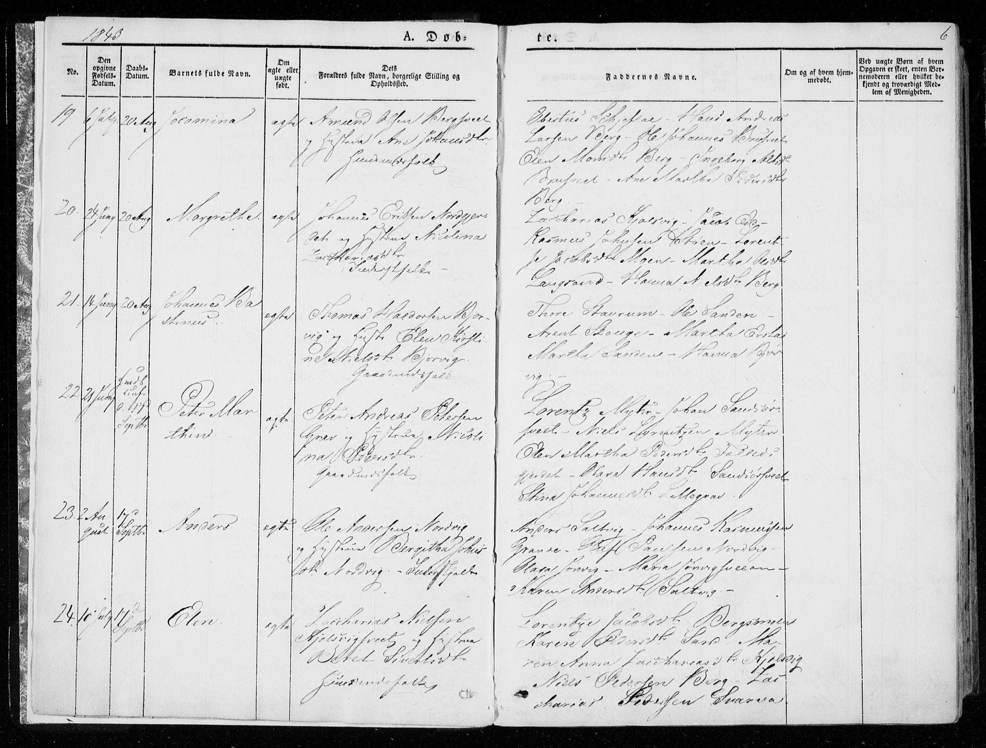 Ministerialprotokoller, klokkerbøker og fødselsregistre - Nord-Trøndelag, AV/SAT-A-1458/722/L0218: Parish register (official) no. 722A05, 1843-1868, p. 6