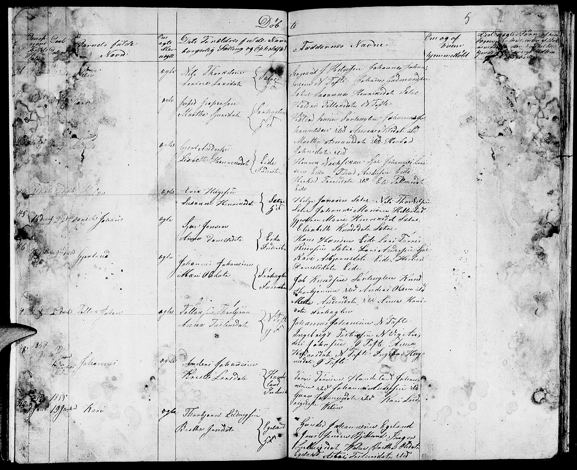 Fjelberg sokneprestembete, SAB/A-75201/H/Hab: Parish register (copy) no. B 2, 1854-1868, p. 5