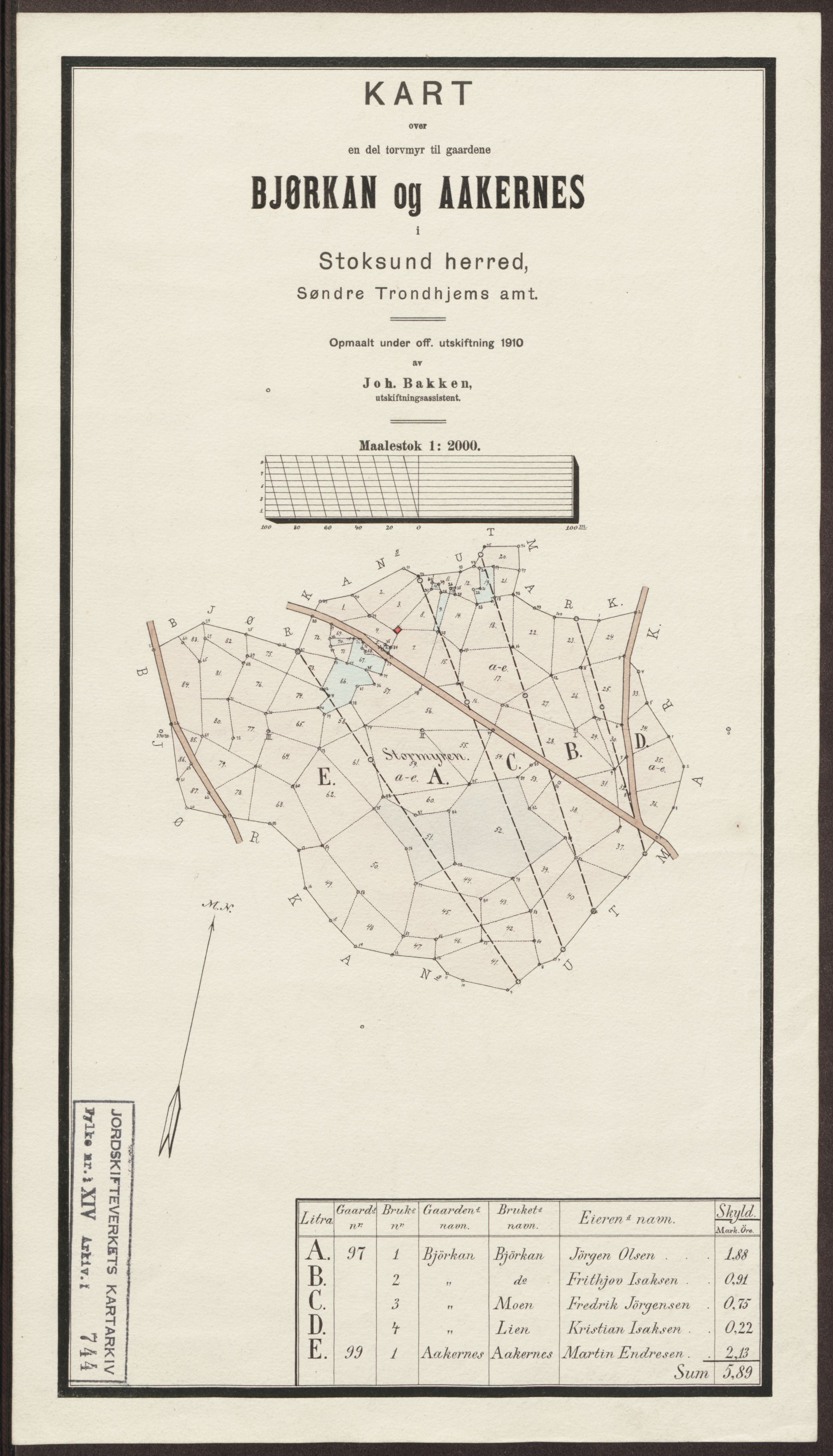 Jordskifteverkets kartarkiv, RA/S-3929/T, 1859-1988, p. 1127