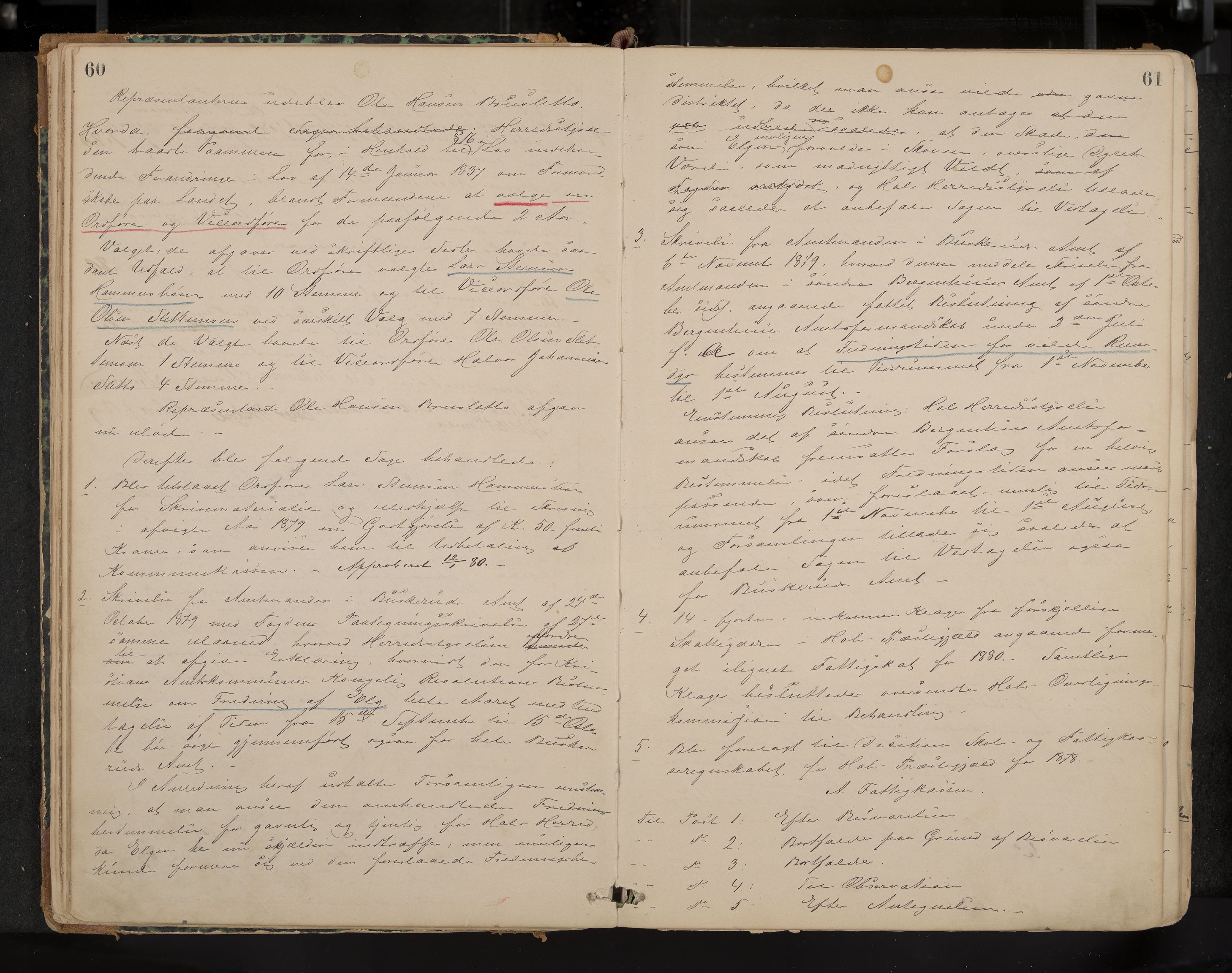 Hol formannskap og sentraladministrasjon, IKAK/0620021-1/A/L0001: Møtebok, 1877-1893, p. 60-61