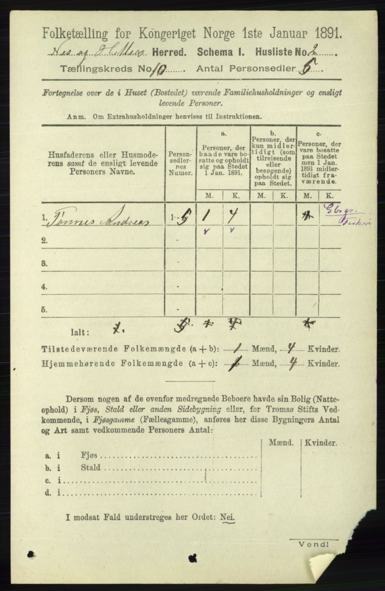 RA, 1891 census for 1043 Hidra og Nes, 1891, p. 4088