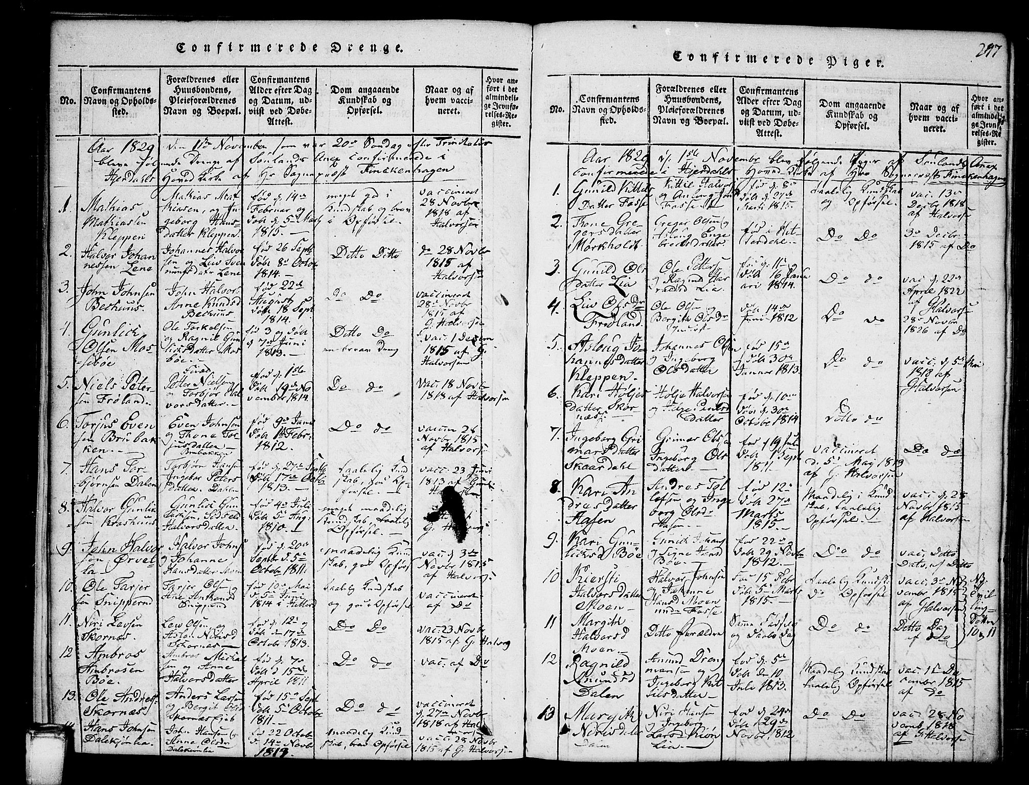 Hjartdal kirkebøker, AV/SAKO-A-270/G/Gb/L0001: Parish register (copy) no. II 1, 1815-1842, p. 247