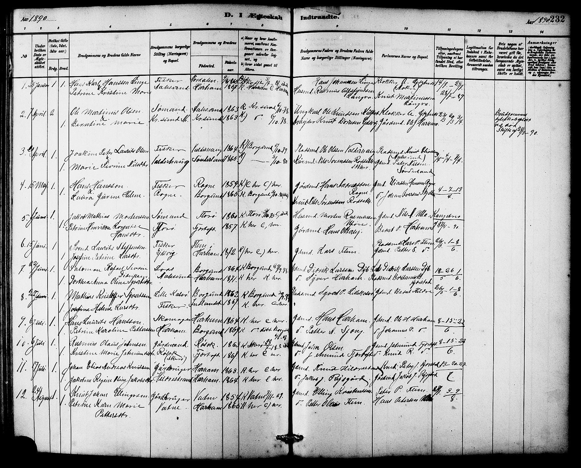 Ministerialprotokoller, klokkerbøker og fødselsregistre - Møre og Romsdal, AV/SAT-A-1454/536/L0510: Parish register (copy) no. 536C05, 1881-1898, p. 232