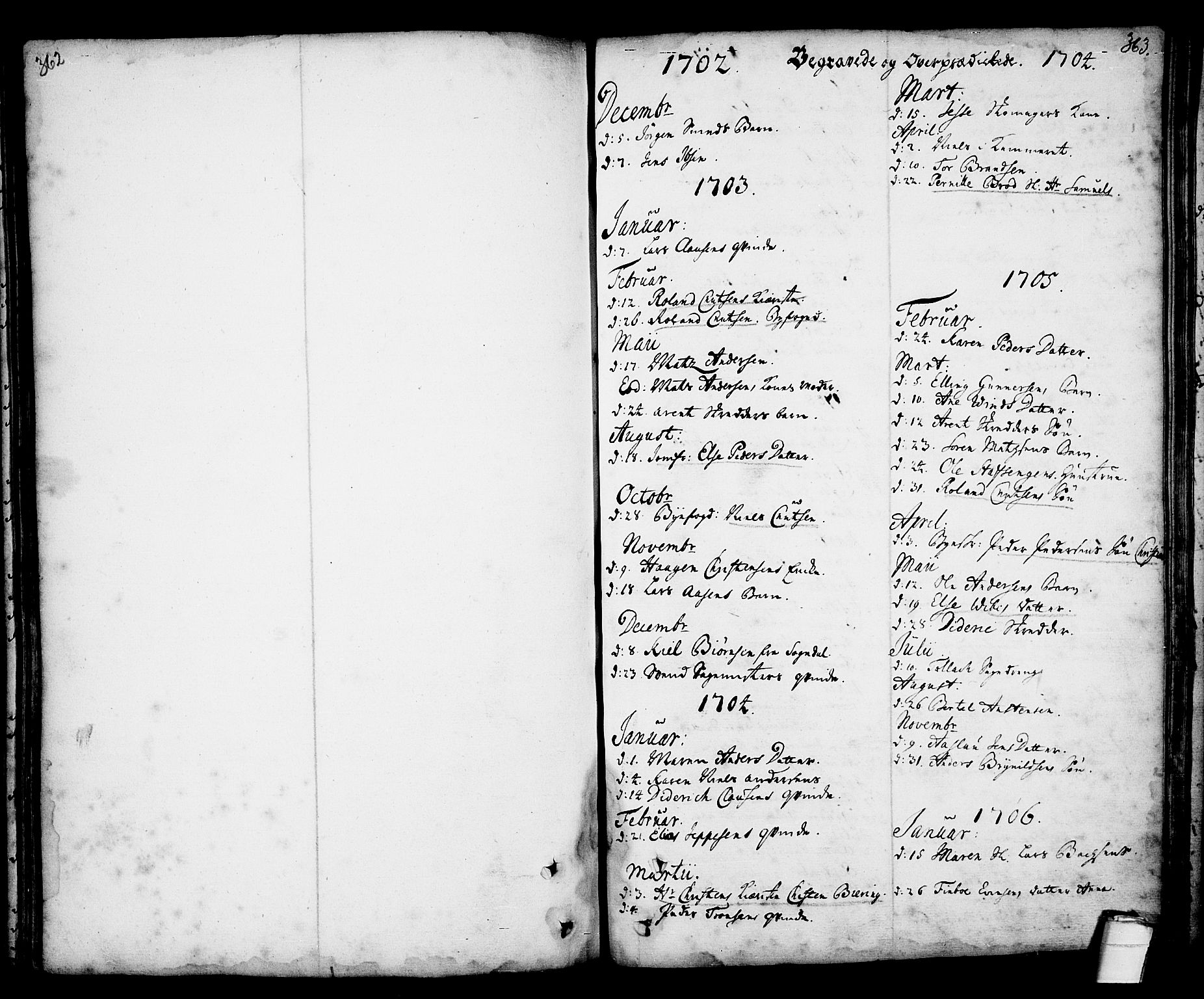 Kragerø kirkebøker, SAKO/A-278/F/Fa/L0001: Parish register (official) no. 1, 1702-1766, p. 362-363