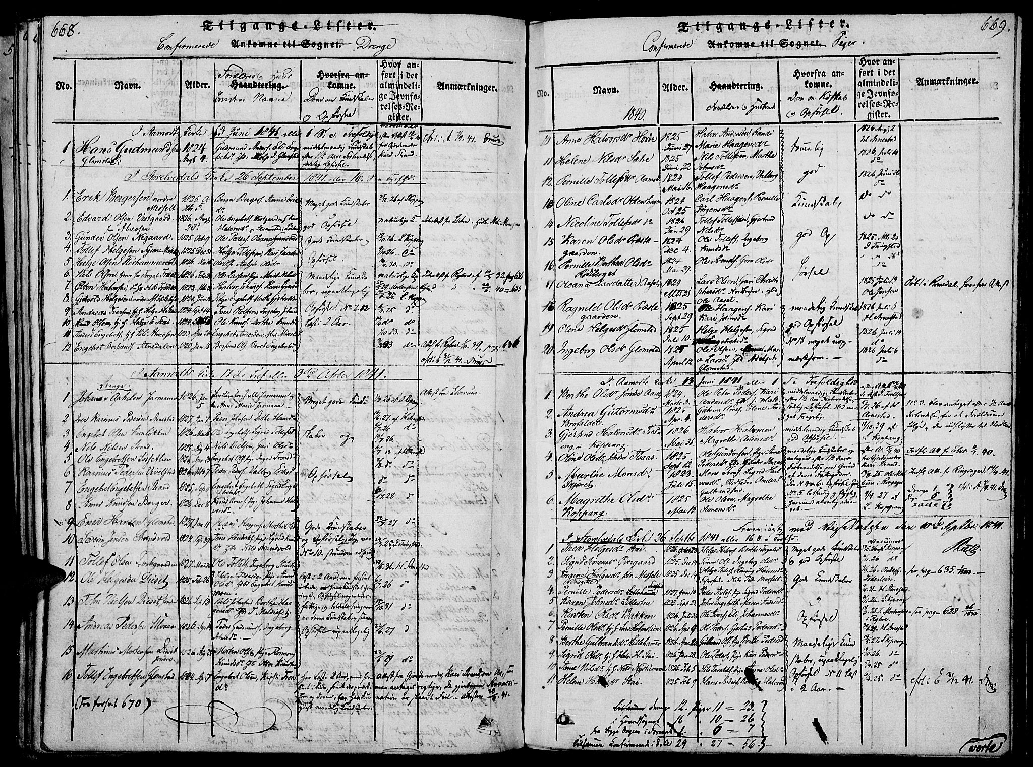 Åmot prestekontor, Hedmark, SAH/PREST-056/H/Ha/Haa/L0005: Parish register (official) no. 5, 1815-1841, p. 668-669