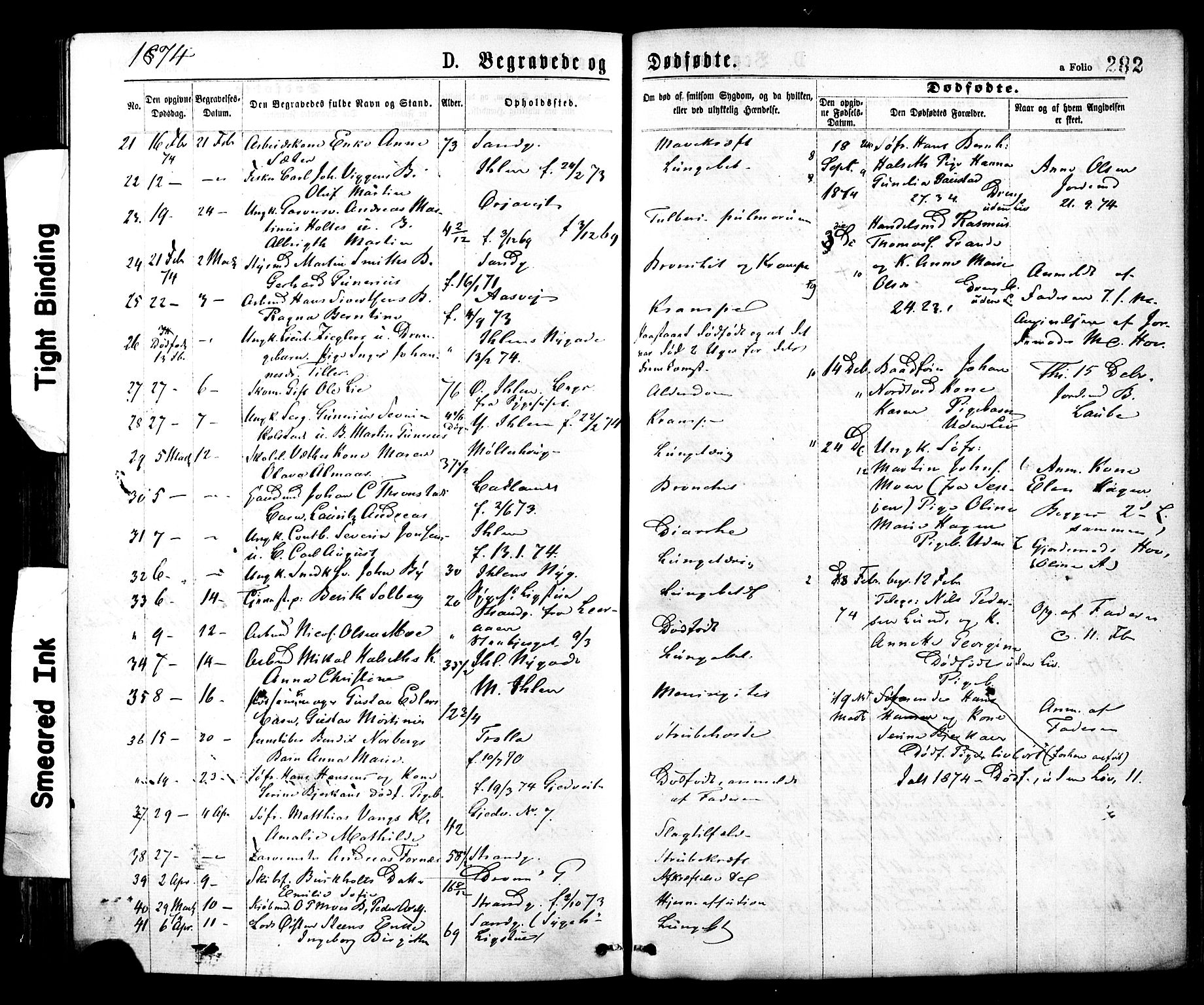 Ministerialprotokoller, klokkerbøker og fødselsregistre - Sør-Trøndelag, SAT/A-1456/602/L0118: Parish register (official) no. 602A16, 1873-1879, p. 282