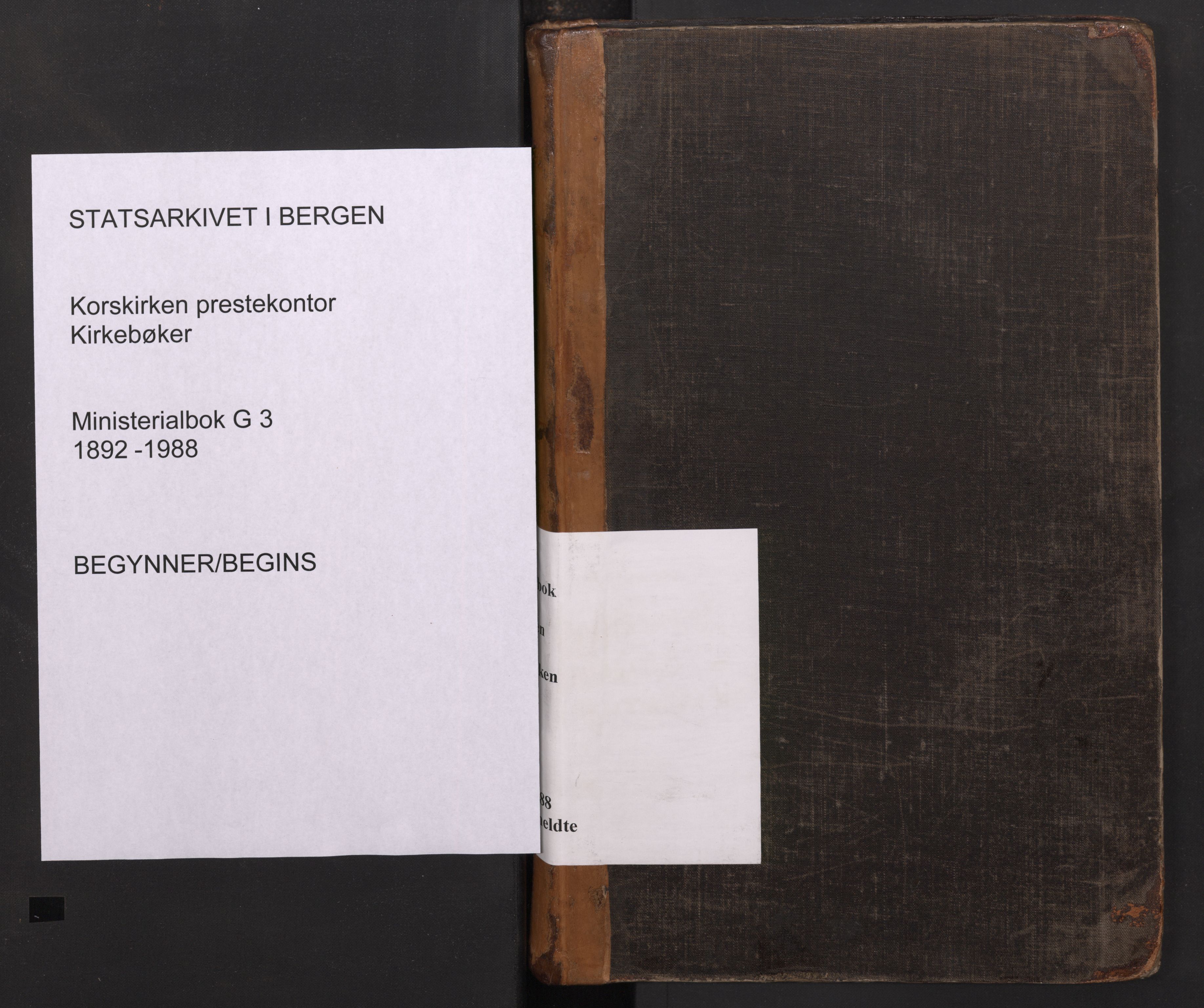 Korskirken sokneprestembete, AV/SAB-A-76101/H/Haa/L0053: Parish register (official) no. G 3, 1892-1988