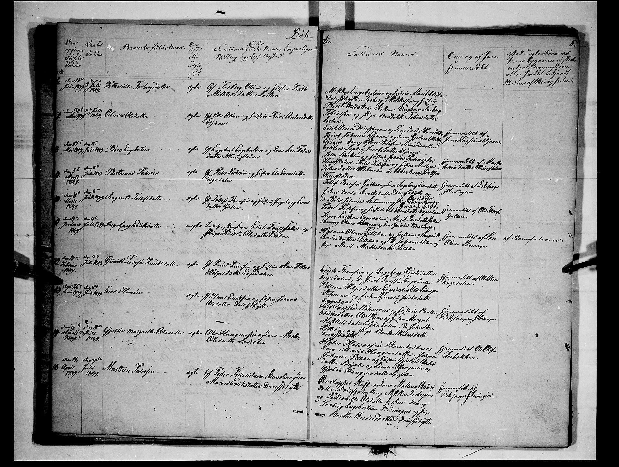 Rendalen prestekontor, SAH/PREST-054/H/Ha/Hab/L0001: Parish register (copy) no. 1, 1847-1857, p. 5