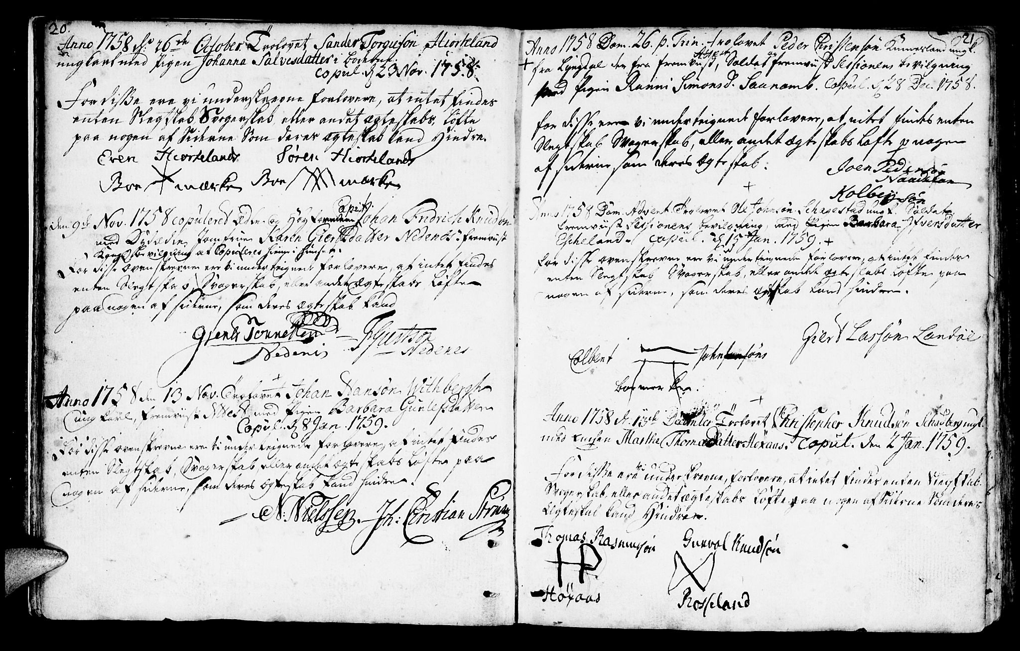 Mandal sokneprestkontor, AV/SAK-1111-0030/F/Fa/Faa/L0006: Parish register (official) no. A 6, 1755-1783, p. 20-21