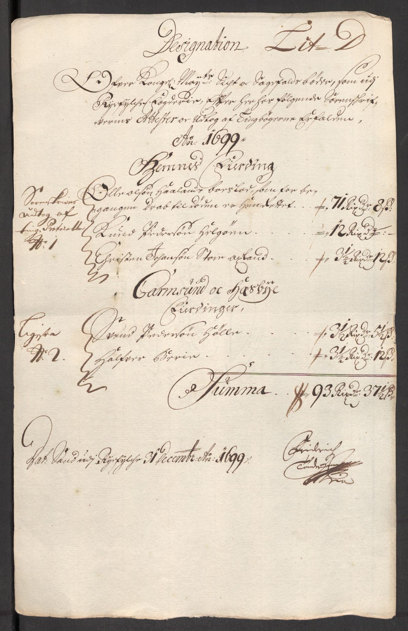 Rentekammeret inntil 1814, Reviderte regnskaper, Fogderegnskap, RA/EA-4092/R47/L2858: Fogderegnskap Ryfylke, 1697-1700, p. 268