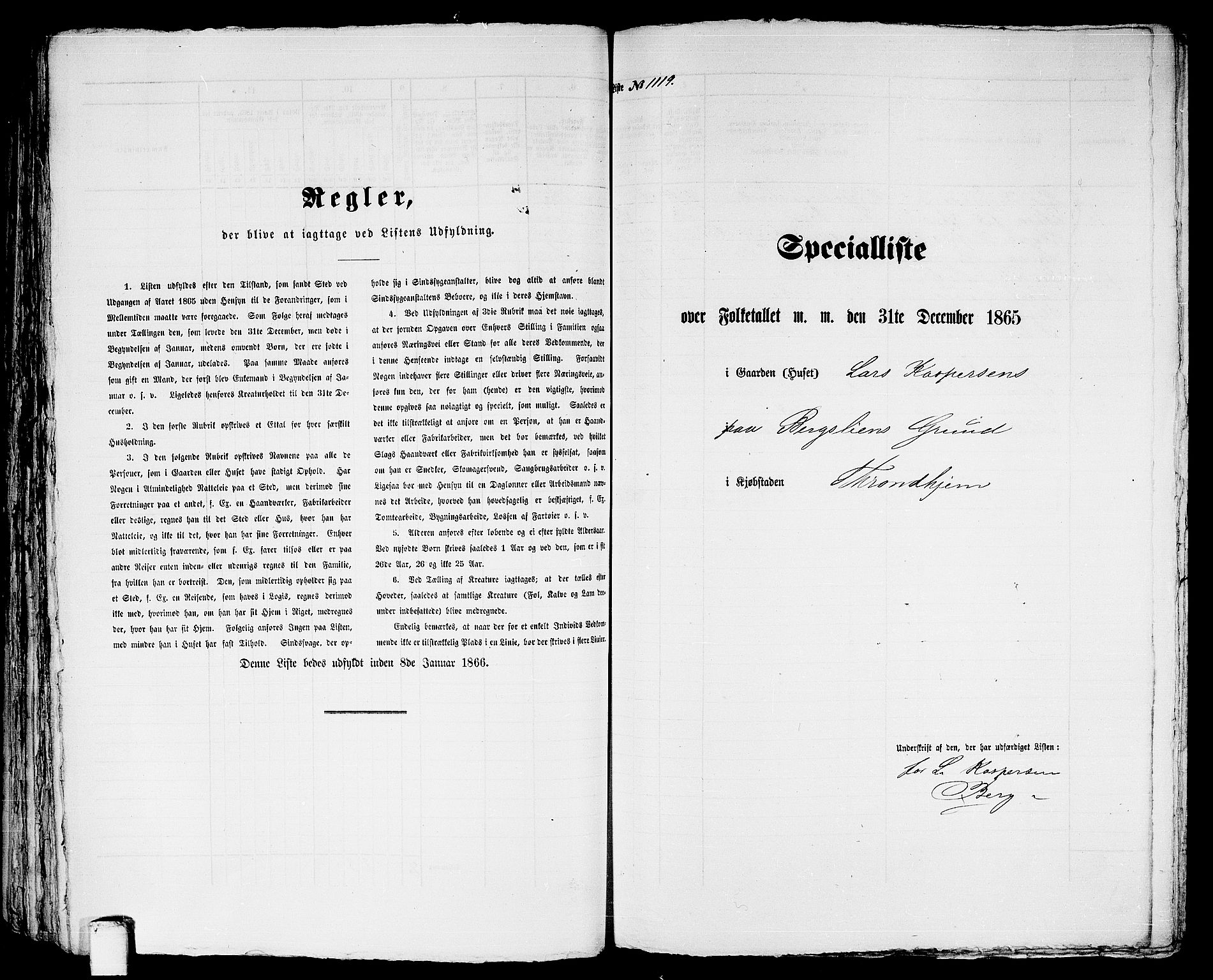 RA, 1865 census for Trondheim, 1865, p. 2325