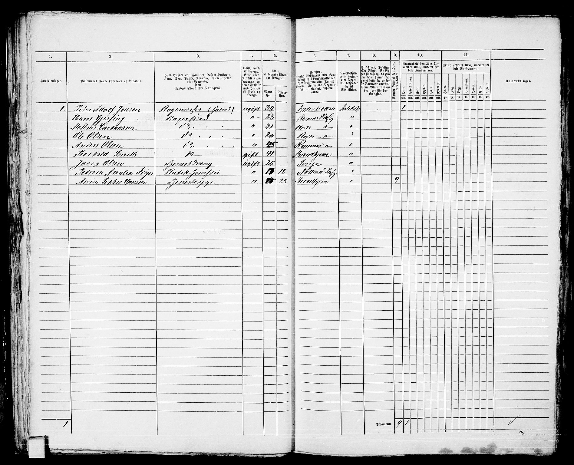 RA, 1865 census for Tønsberg, 1865, p. 395