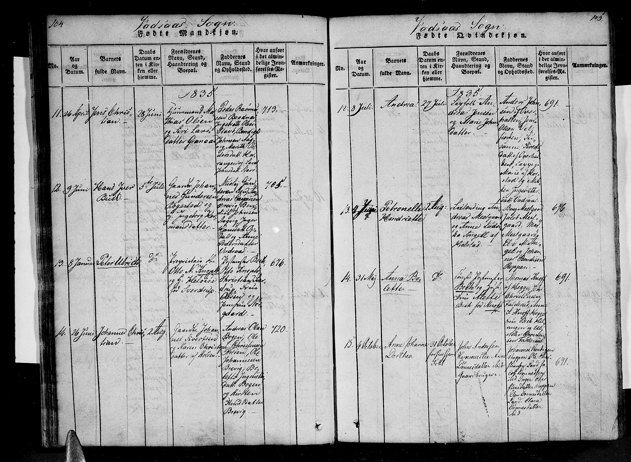 Ministerialprotokoller, klokkerbøker og fødselsregistre - Nordland, AV/SAT-A-1459/810/L0142: Parish register (official) no. 810A06 /1, 1819-1841, p. 104-105