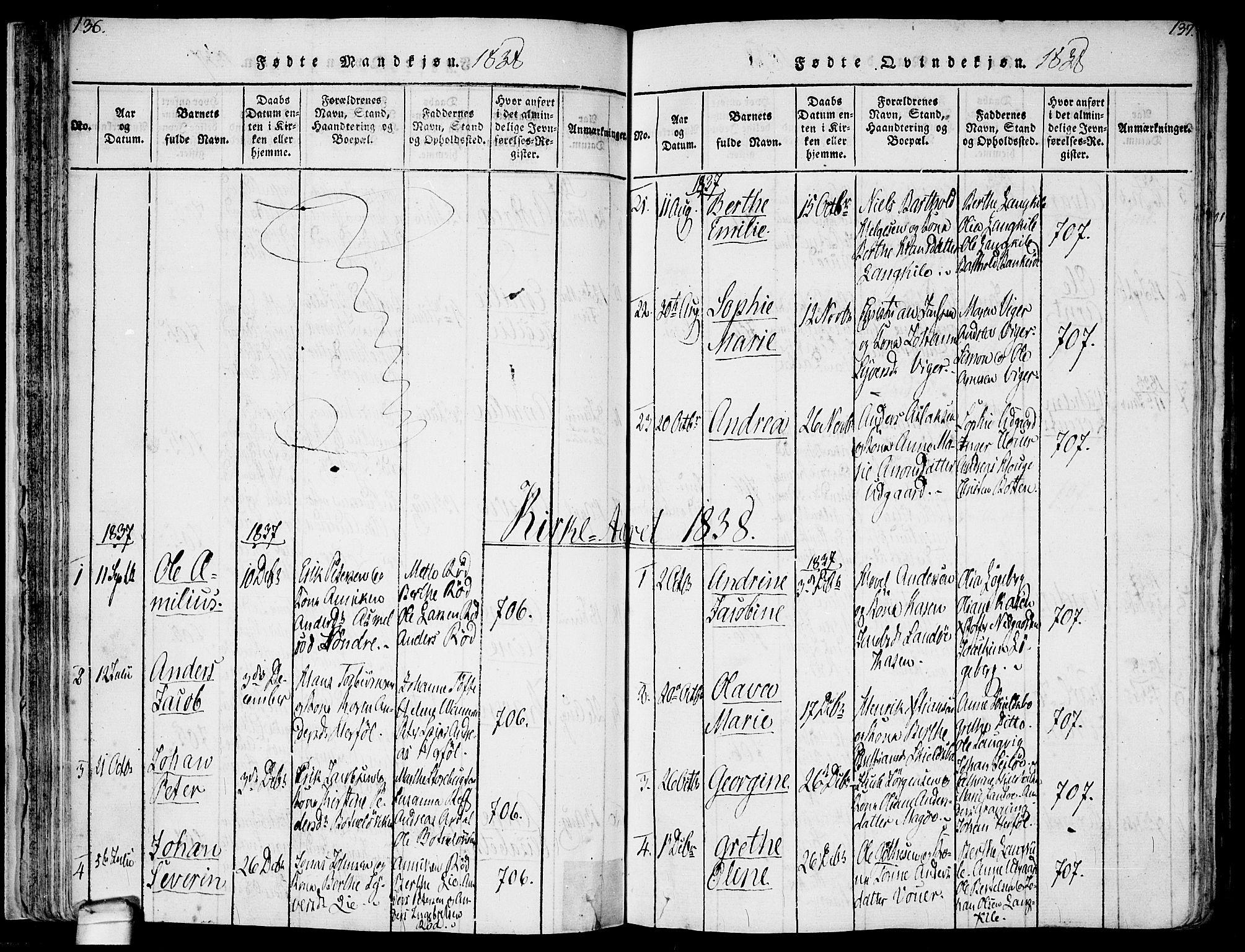 Hvaler prestekontor Kirkebøker, SAO/A-2001/F/Fa/L0005: Parish register (official) no. I 5, 1816-1845, p. 136-137